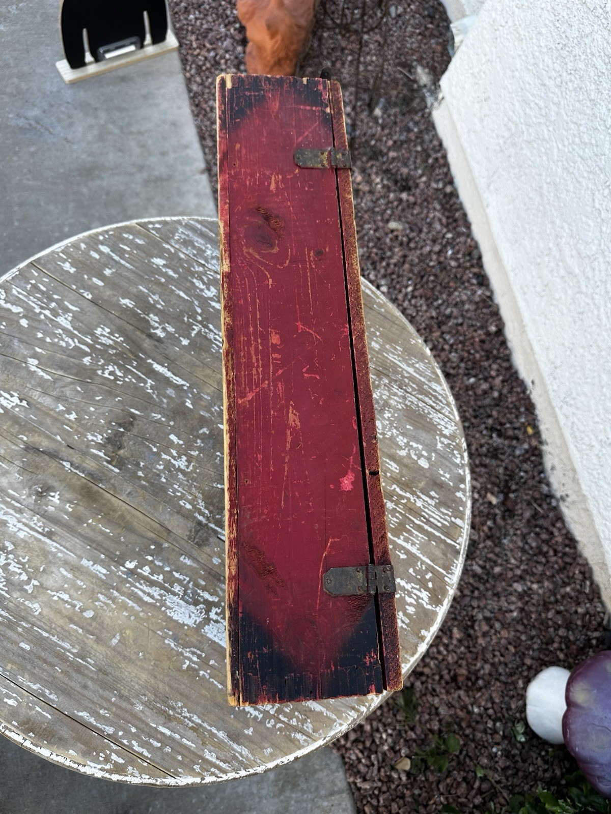 “The New Erector” Wooden Toy Box 1920s–30s A.C. Gilbert Original Red Paint