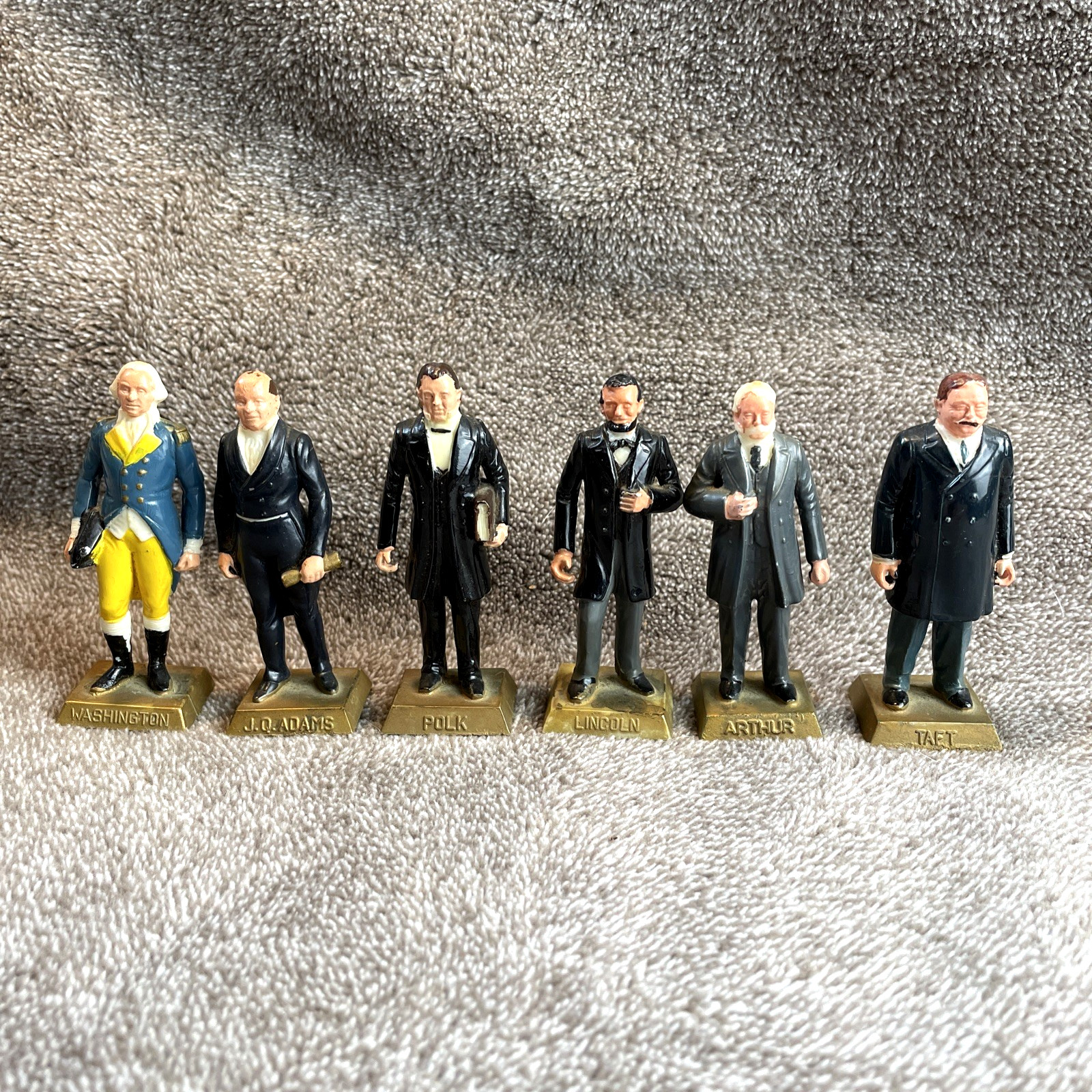 Vintage Louis Marx & Co. Painted President Figures – Lot of 6 (1960s)