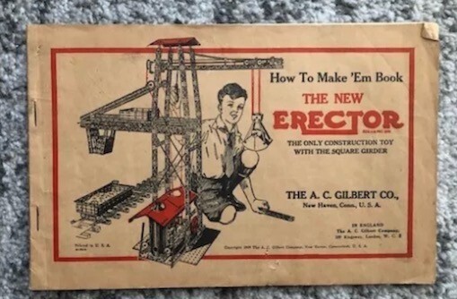 Original 1933 Erector Set Manual | Antique 1920s/30s Toy Instructions & Models