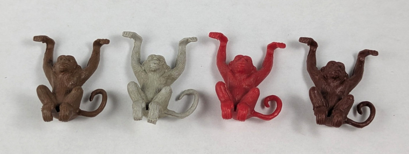 Marx Monkeys Super Circus Jungle Wild Animals Vtg Playset Figures Lot of 4