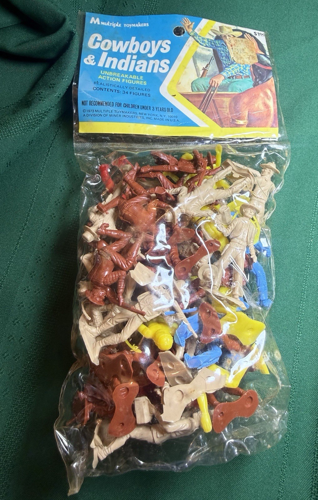 vintage “Cowboys & Indians” plastic action figures by Multiple Toymakers in 1973