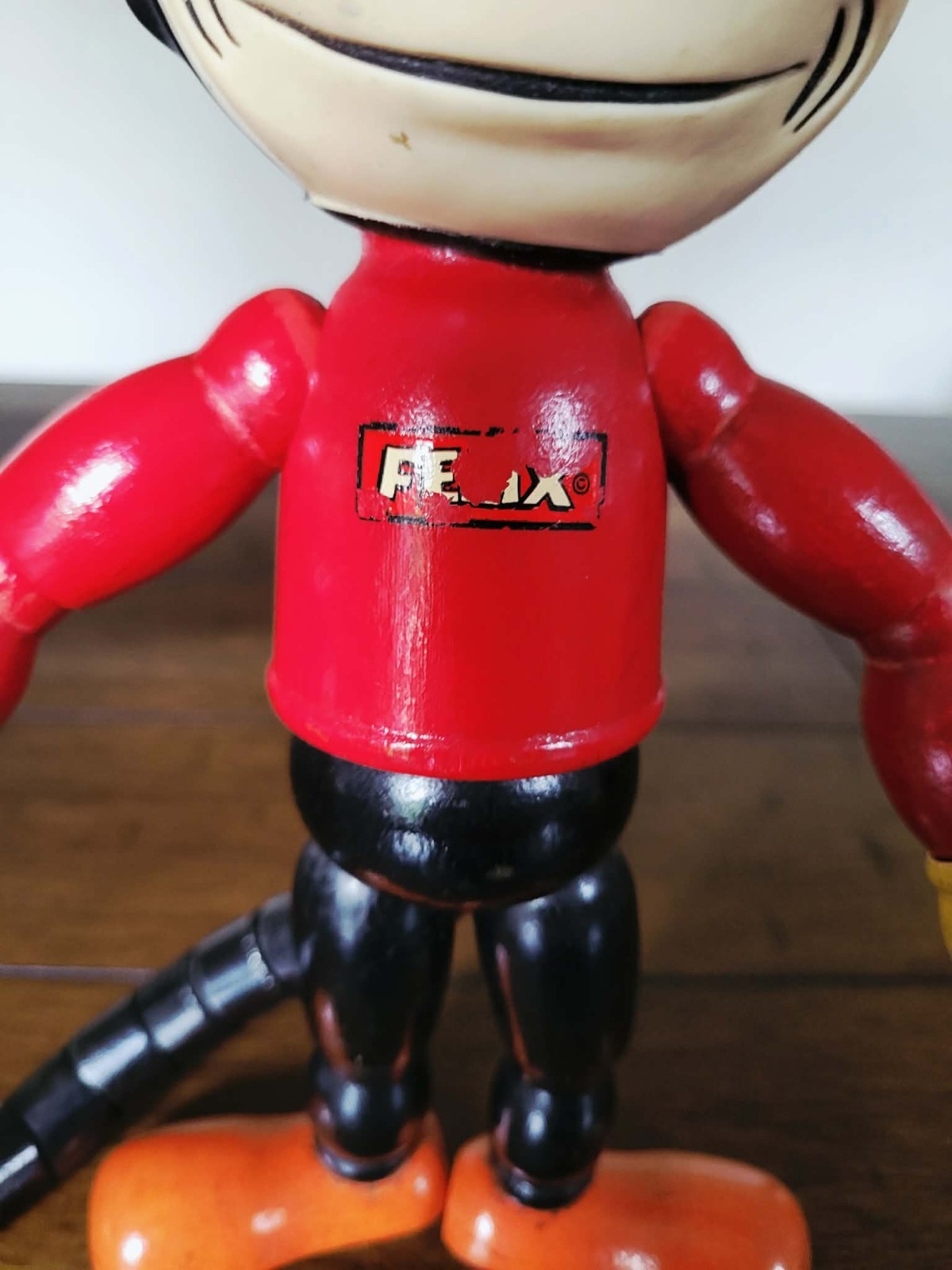 Vintage 1930’s Felix The Cat Wood Jointed Doll Rare Red Shirt Variant By Cameo