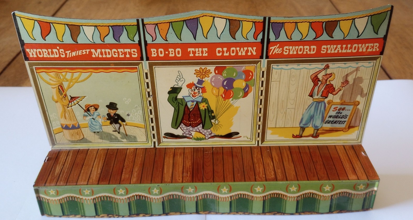 1950s Vintage Marx Super Circus Sideshow Stand Tin