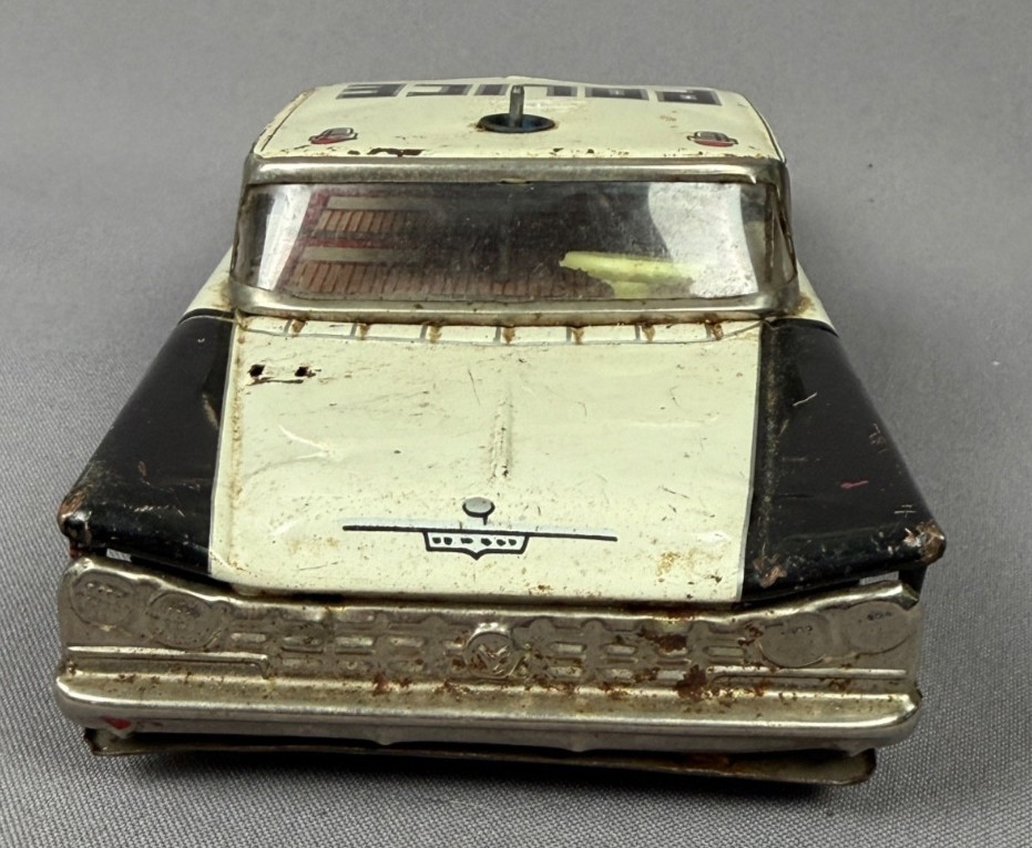 VTG 1959 Yonezowa Buick Police Car No. 7 Tin Litho Friction Toy Japan