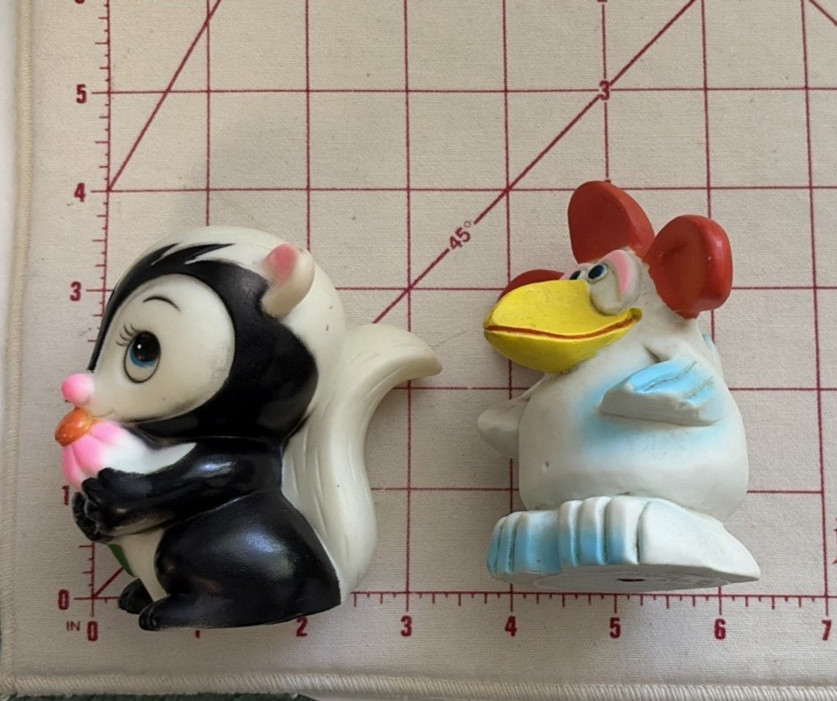 Vintage Rubber Squeak Toys 1973 Dankin “Flower” Skunk 1980 Klara Klucker Work