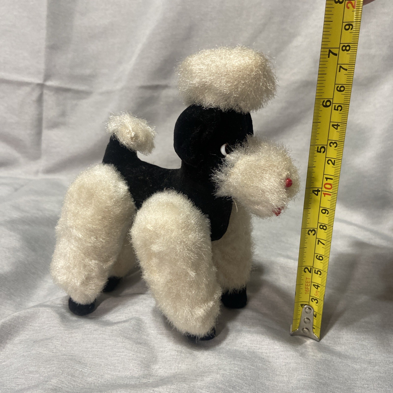 Vintage 1950s Rushton Rubber Face Skunk Plush 9” w/ Tag & Box + Bonus Poodle