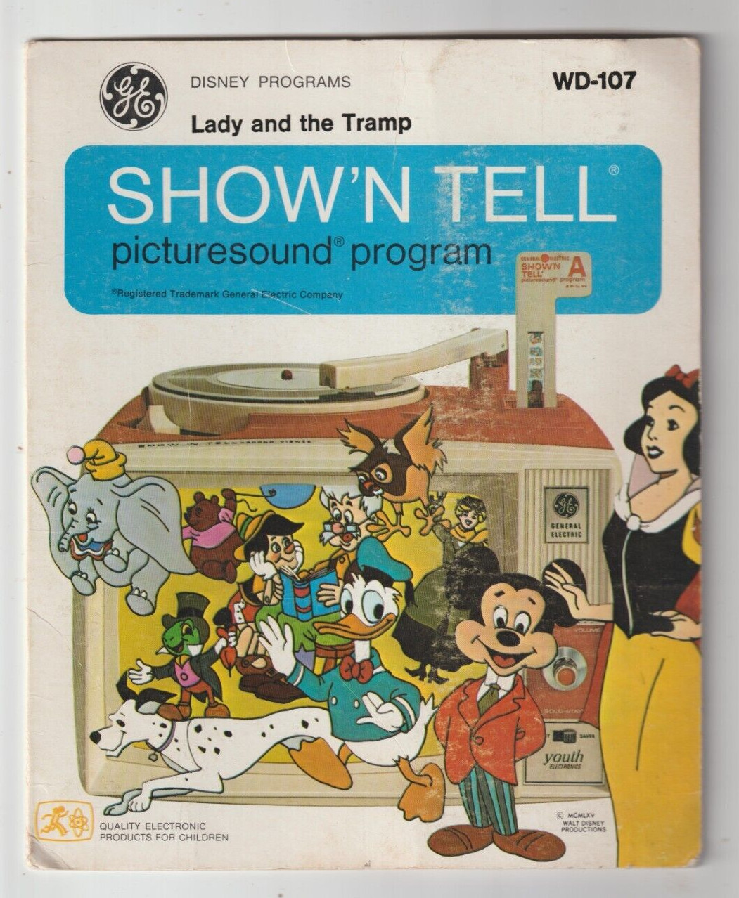 LADY and the TRAMP Disney WD-119 GE Show N Tell Picture Sound Program 1960’s