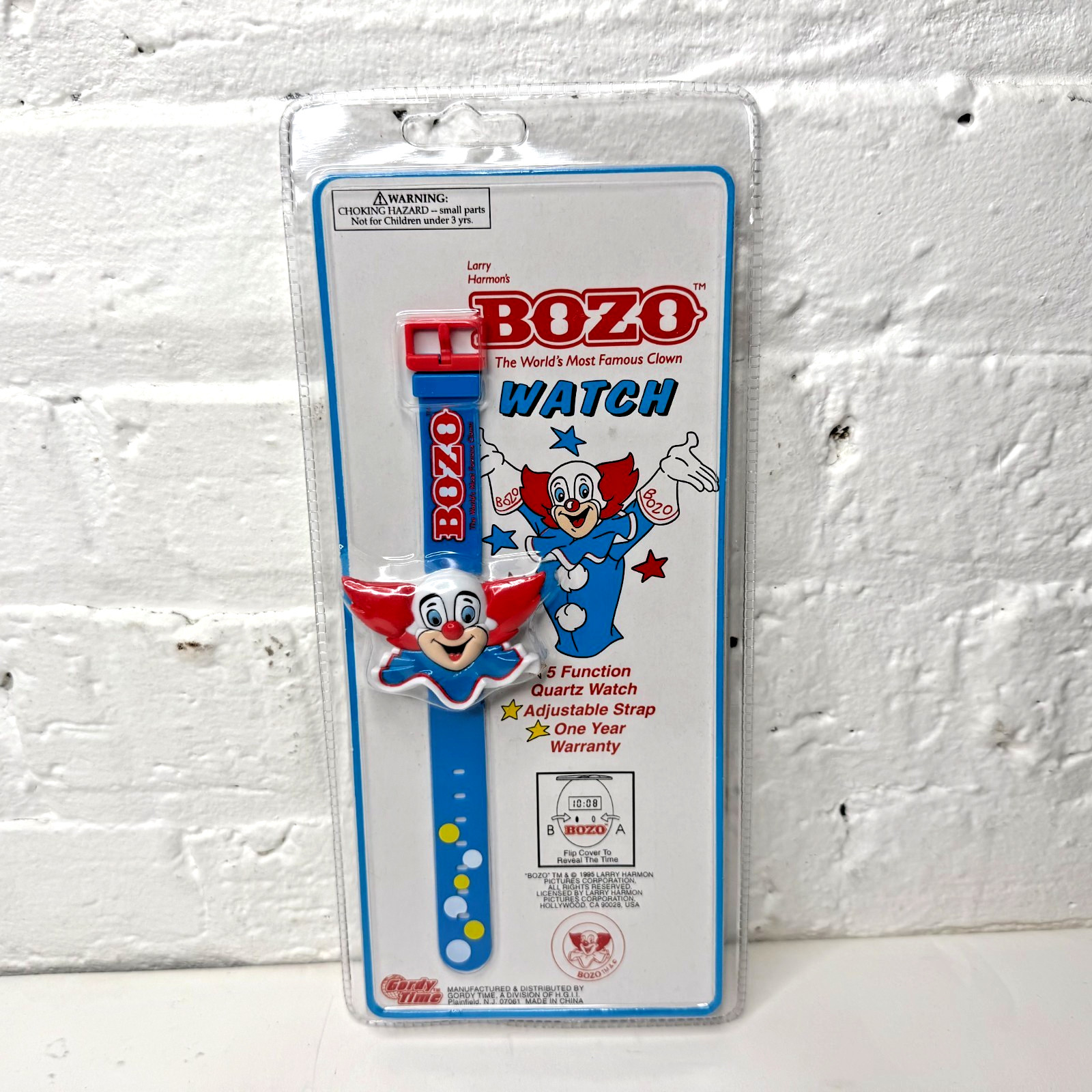 Vintage Bozo the Clown Wrist Watch 1995 Gordy Time New In Package