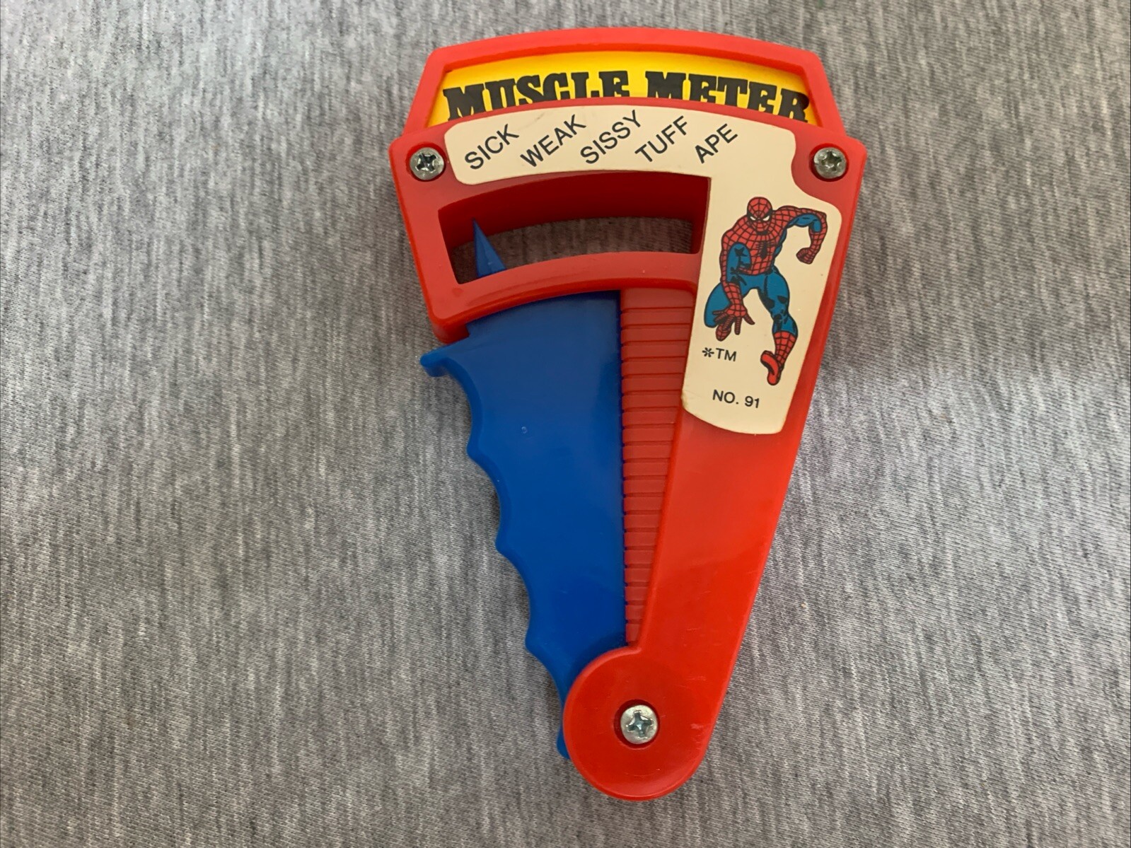 Vintage 1979 Kusan Amazing Spider-Man Muscle Meter Toy