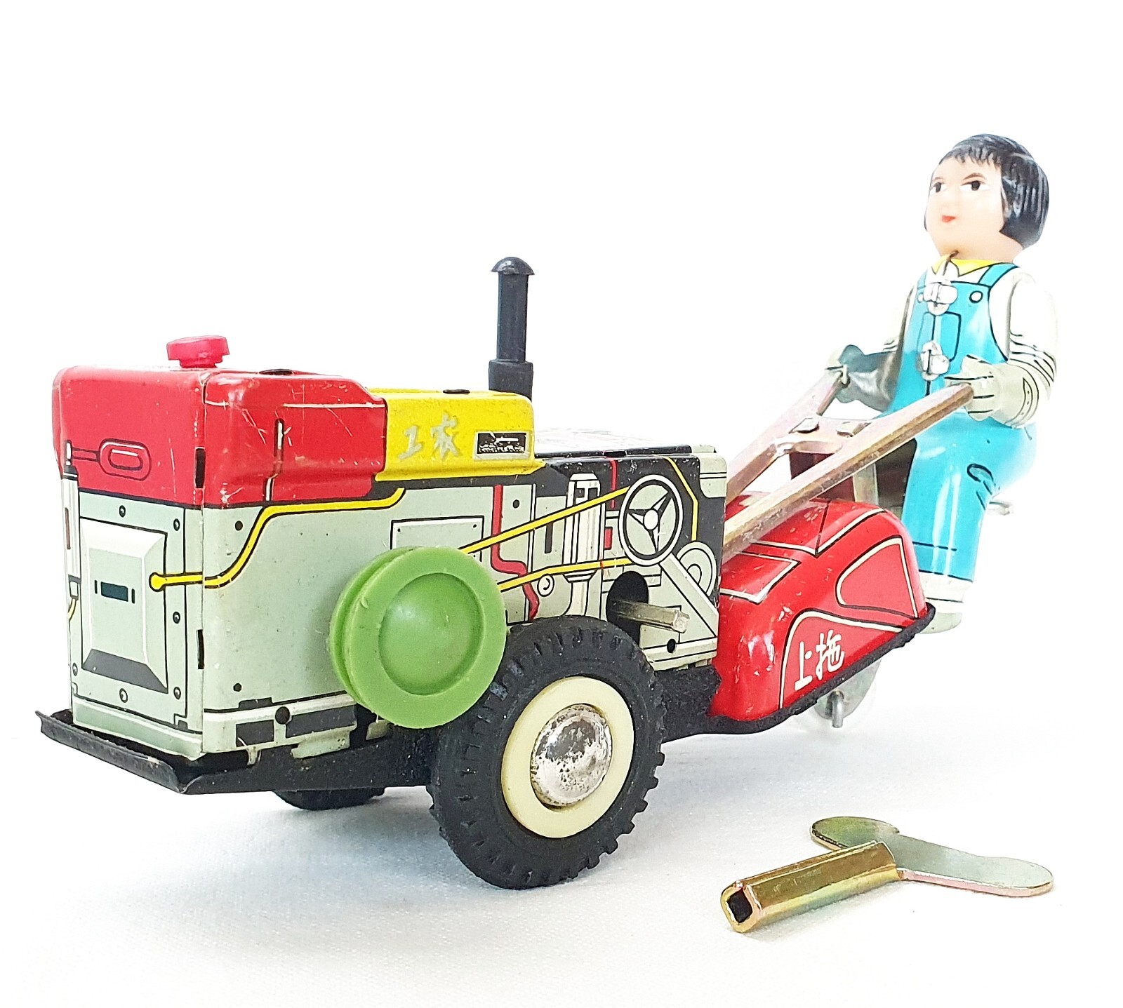 China Shanghai MS-857 MOTORIZED CONSTRUCTION WORK TRACTOR Tin Wind-Up MIB`65 C10