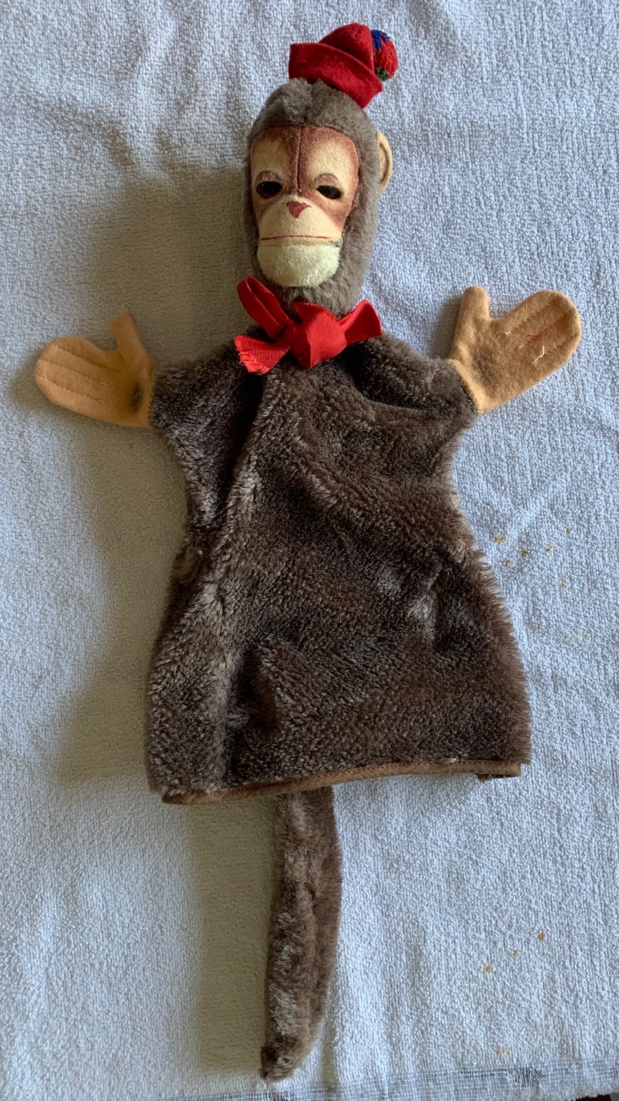Vintage Monkey Hand Puppet by Character Novelty Company with felt hands