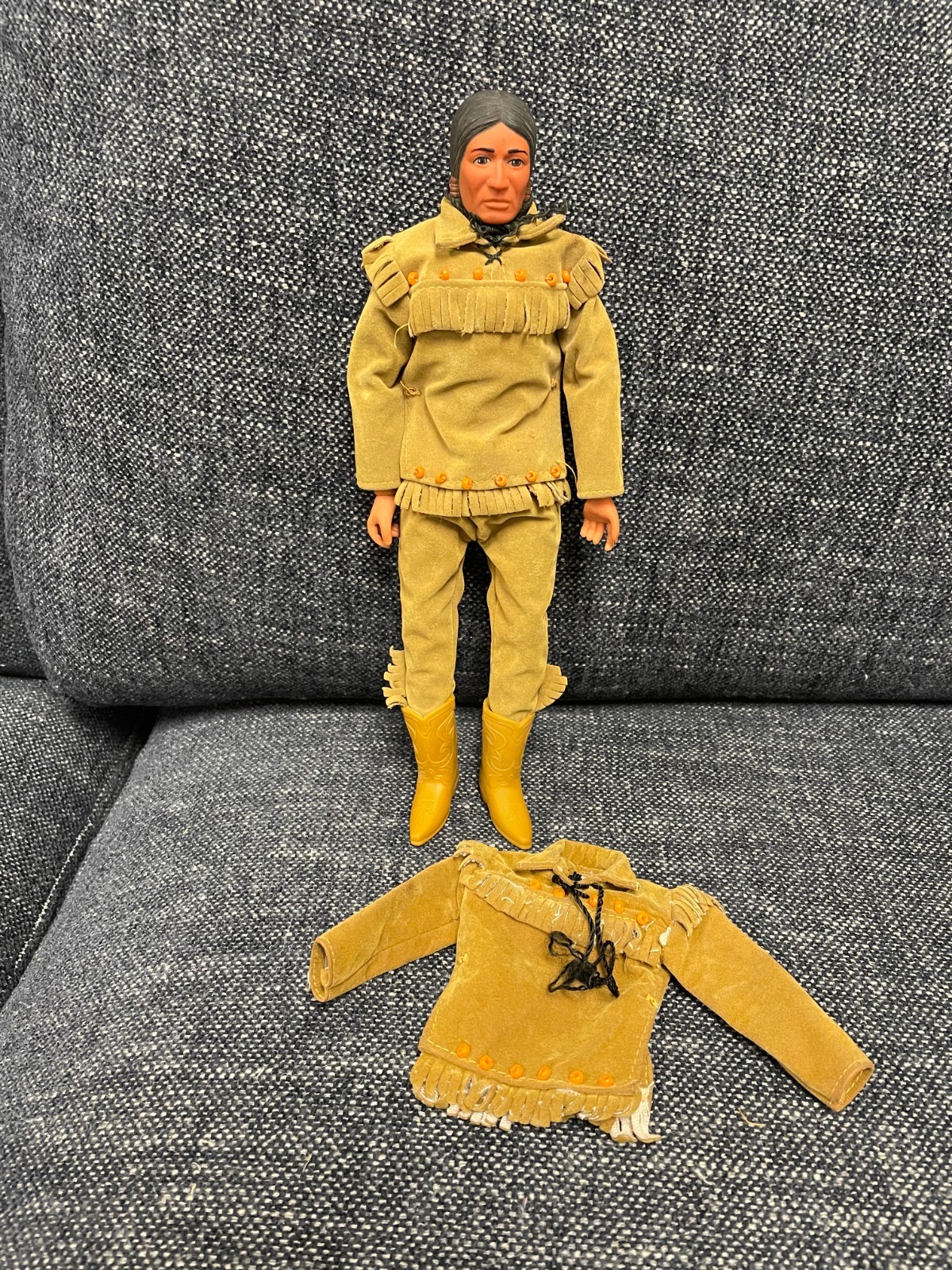 Vintage 1973 Gabriel Lone Ranger Tonto Doll in Original Outfit plus Shirt