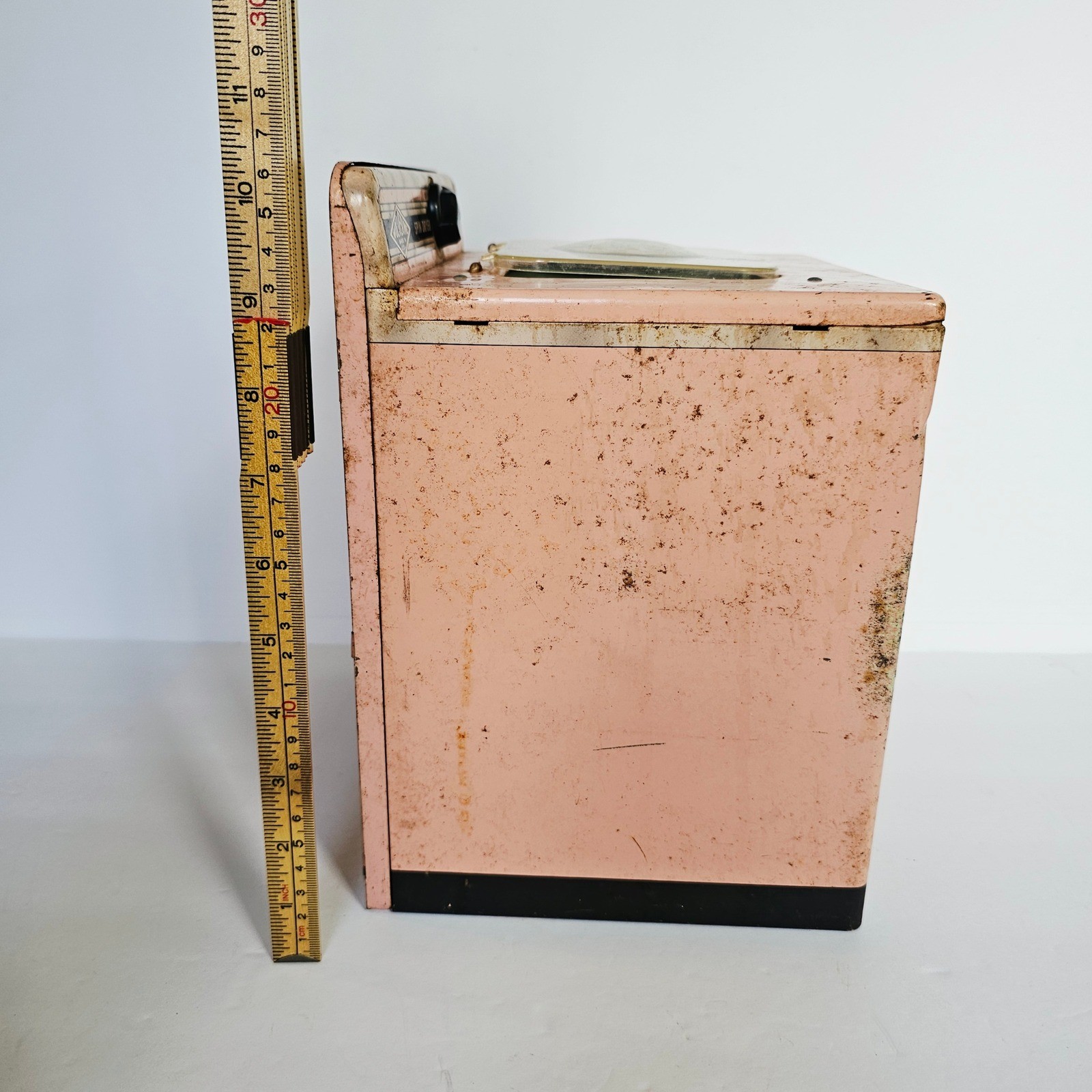Vintage 1950s Wolverine Wizard Tin Toy Washing Machine Spin Dryer Pink Retro MCM