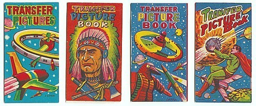 Vintage 1950s Japanese Penny Toy Transfer Picture Books (Set of 6) Original Toys