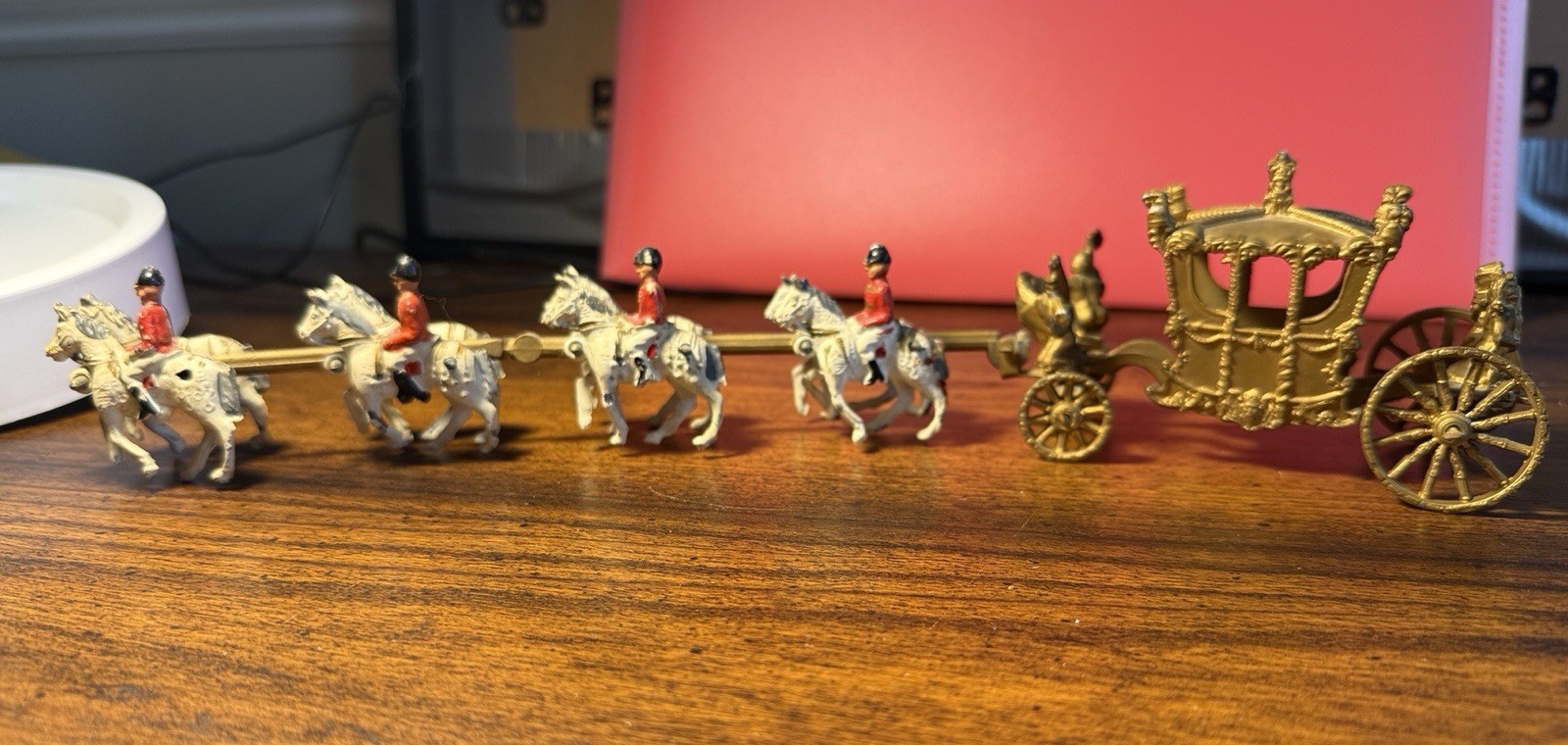 vintage Crescent Toys die-cast Gold State Coach set, 1953. Queen Elizabeth II