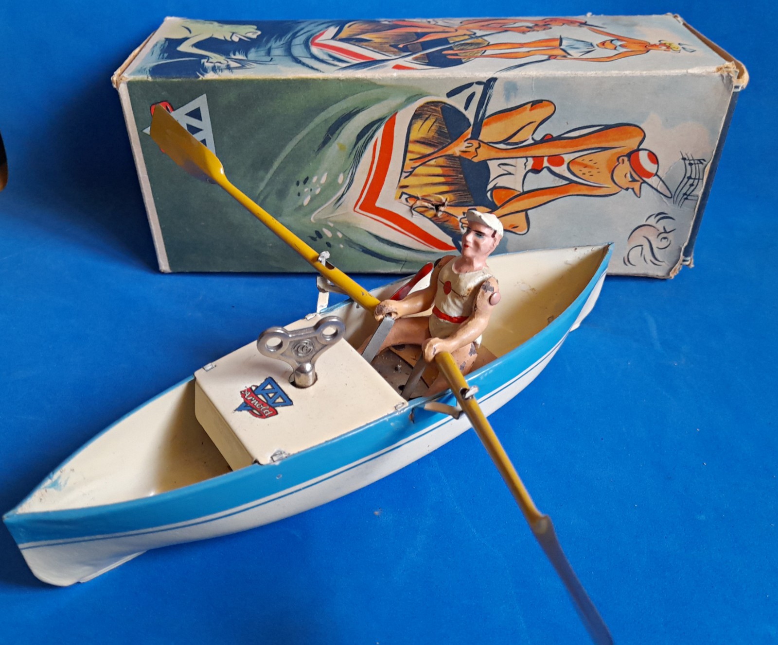 Arnold rowing boat with rower in original box – U.S. Zone Germany