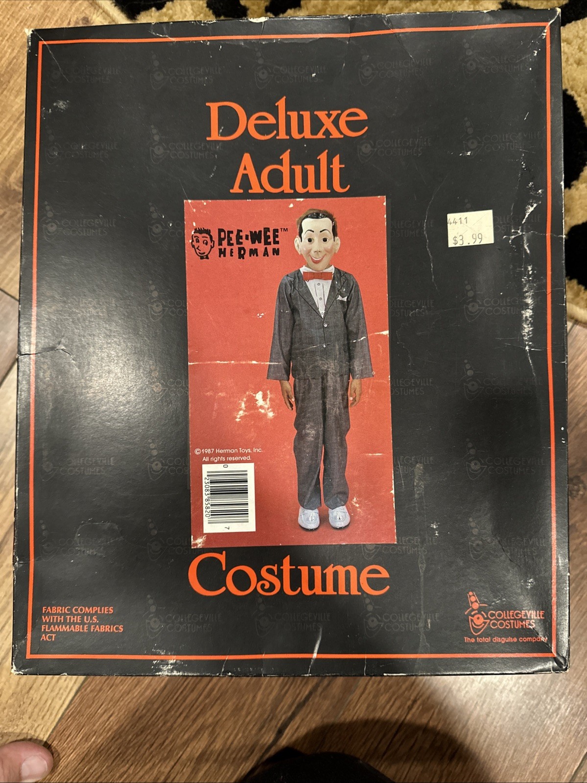 COLLEGEVILLE 1987 PEE WEE HERMAN COSTUME BOXED DELUXE ADULT MEDIUM RARE