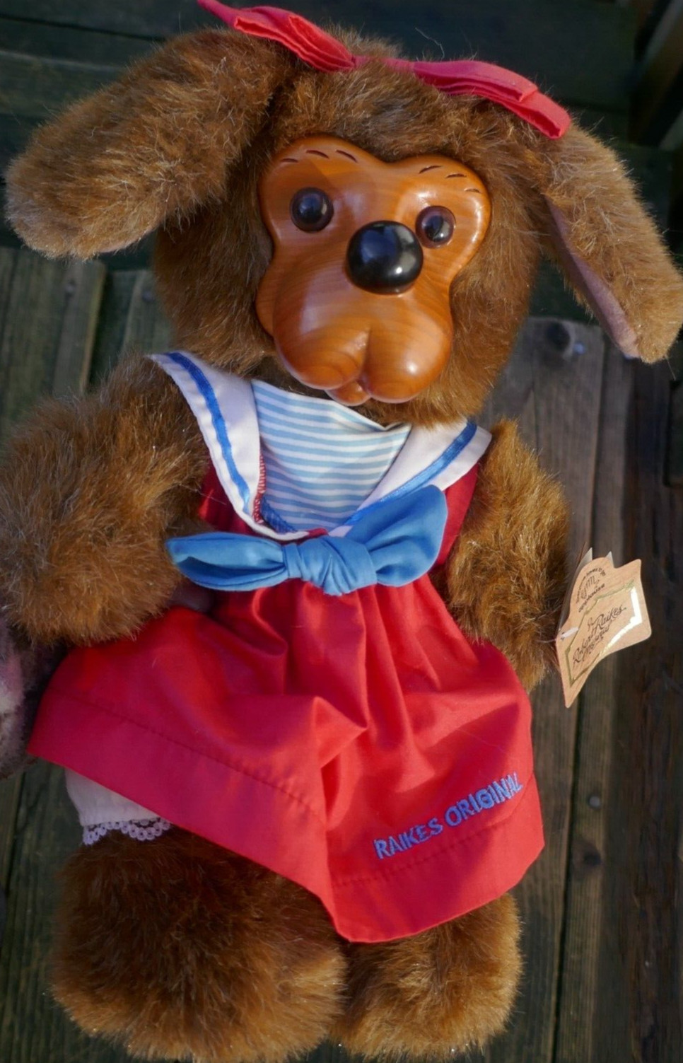 Vintage Robert Raikes Original Wooden Face Jessica Teddy Bear