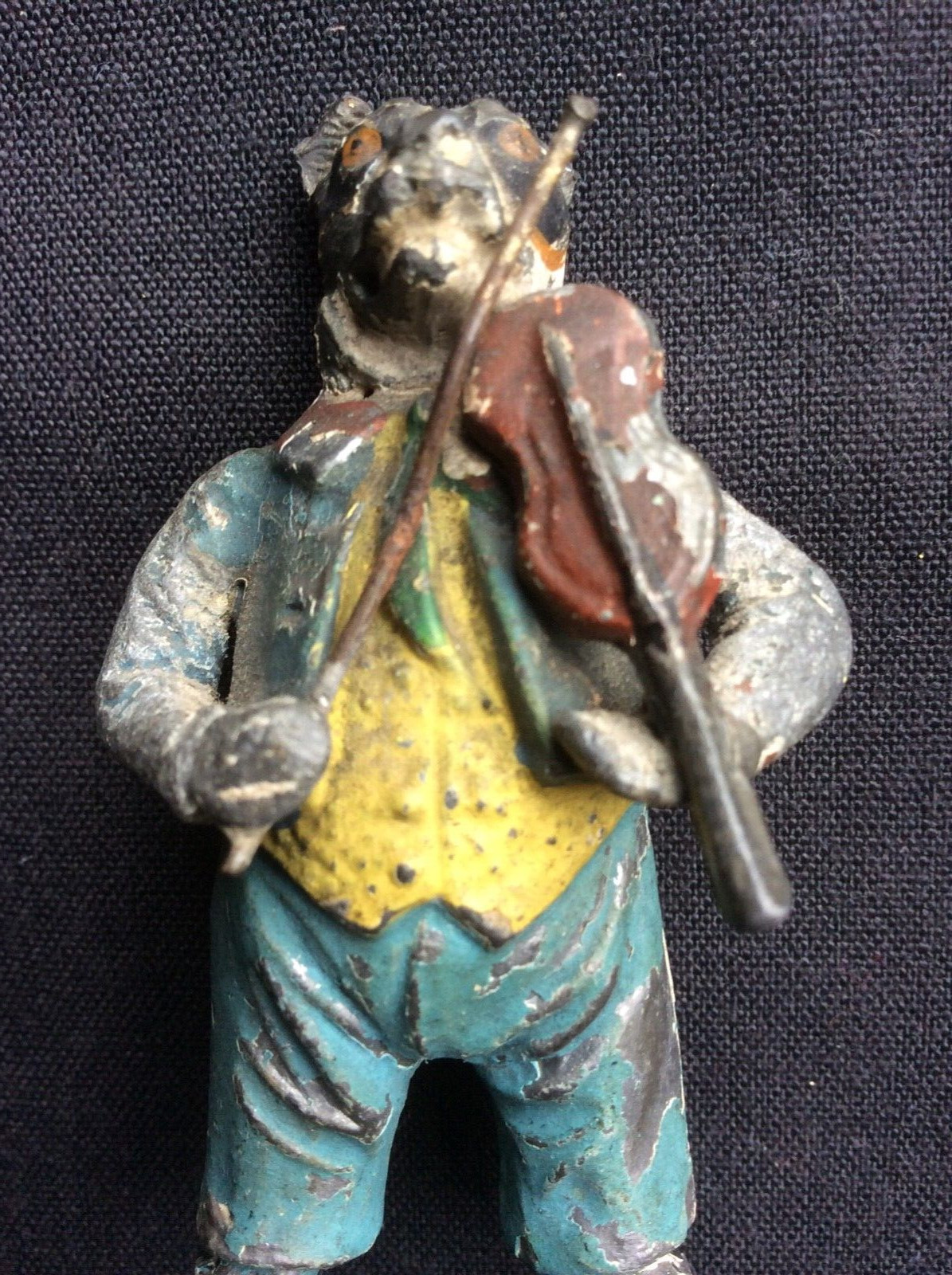 RARE ANTIQUE AUTHENTIC 3 COLD PAINTED LEAD MINIATURE FIGURES OVER 100 YRS OLD