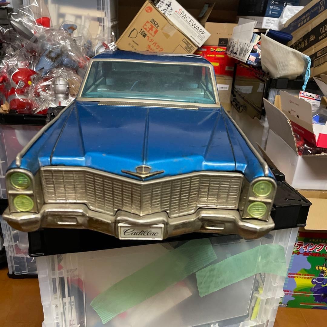 TN Nomura Toy Super Cadillac Tin Car Friction Drive Large Box Japan Vintage