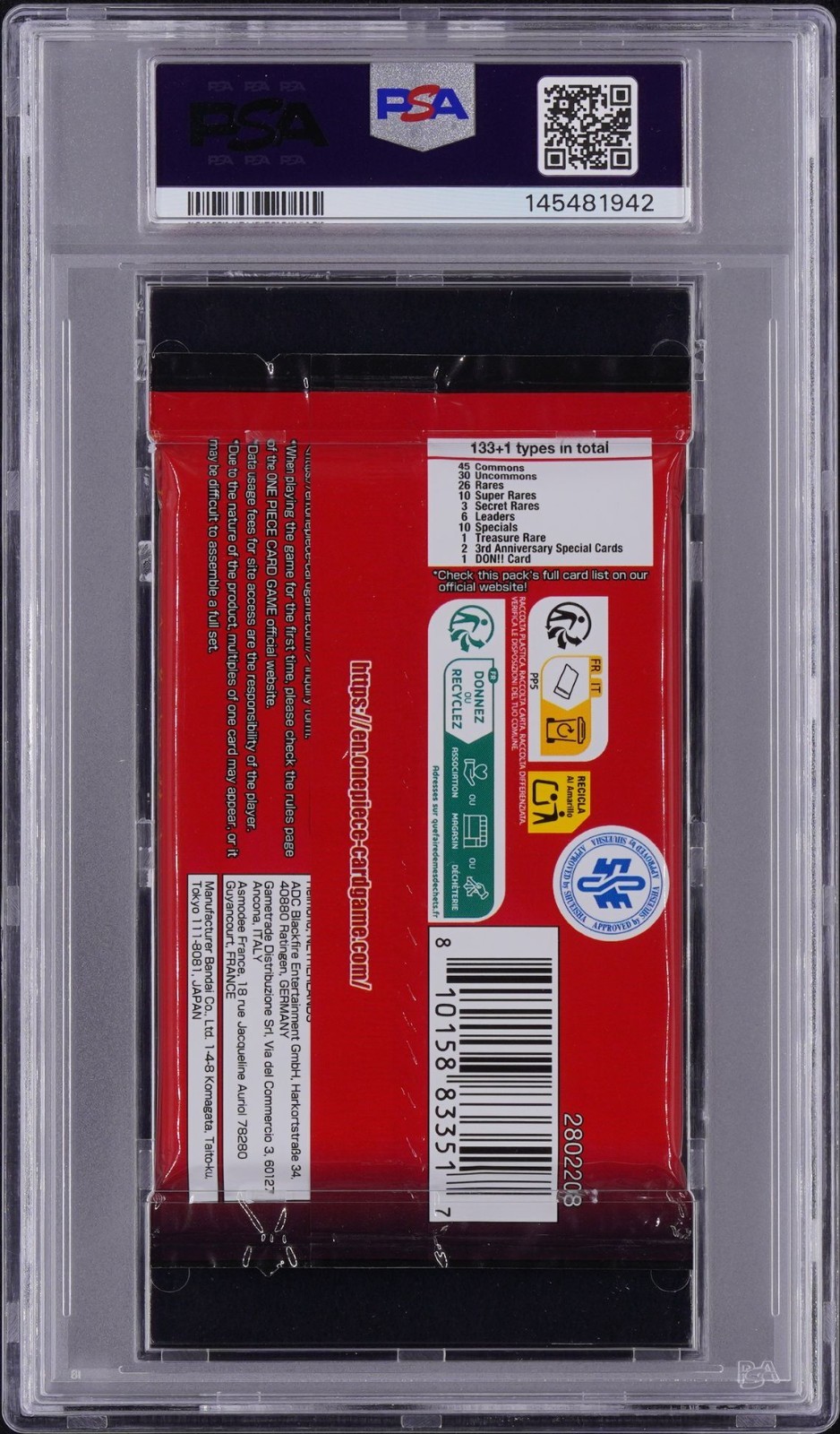 2025 BANDI ONE PIECE CARRYING ON HIS WILL ENGLISH PSA {9} MINT