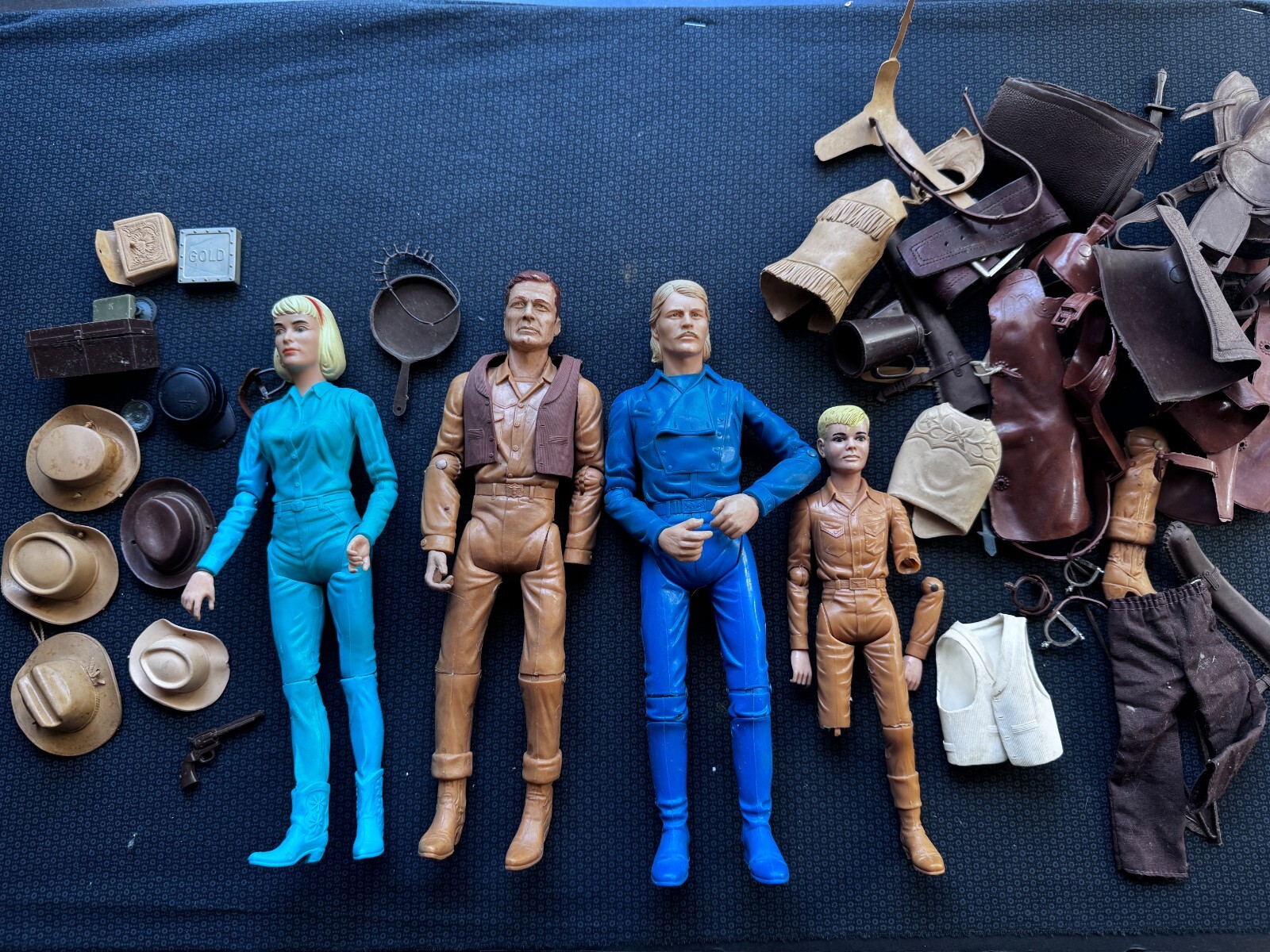 Marx JOHNNY WEST Action Figure Lot Jane, Jay, Johnty, Custer – Accessories