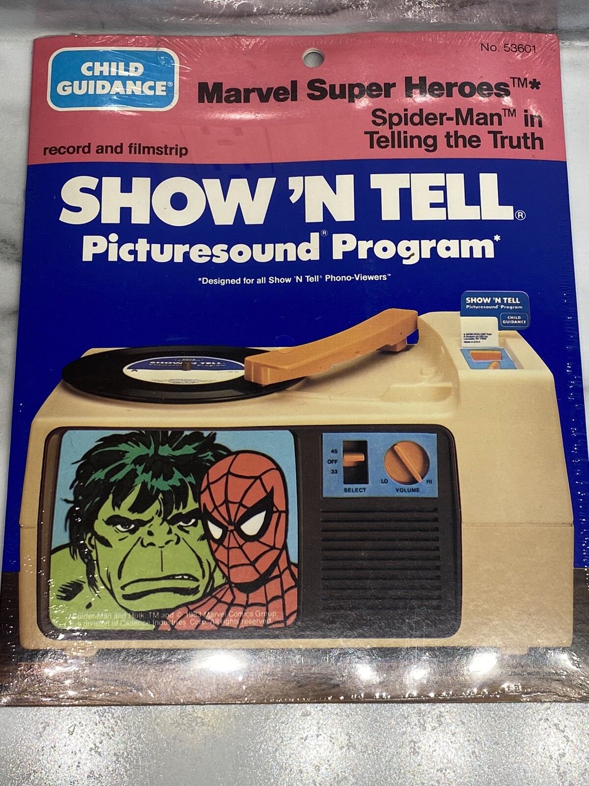 Vintage 1983 Spider-Man Marvel Super Heroes Show ‘N Tell Records/Filmstrips