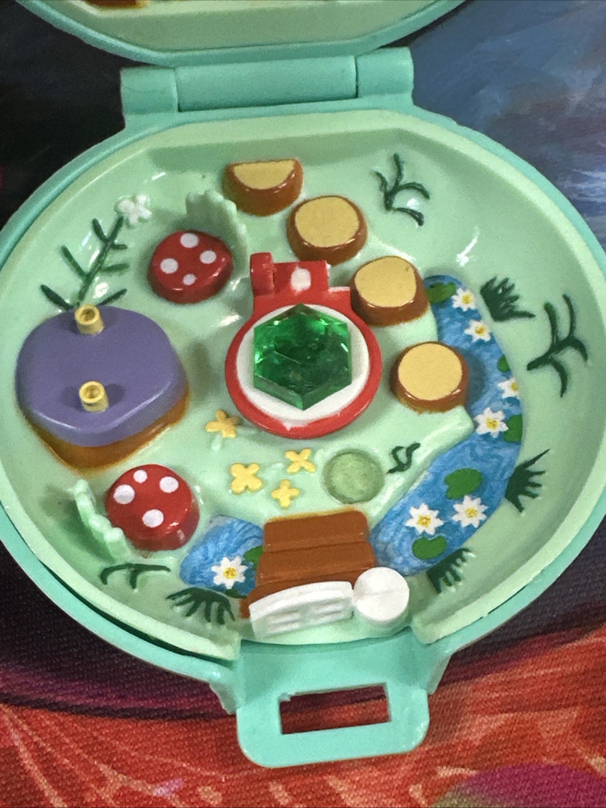 VINTAGE Bluebird Polly Pocket Emerald Jeweled Woodland Realm Forest Incomplete