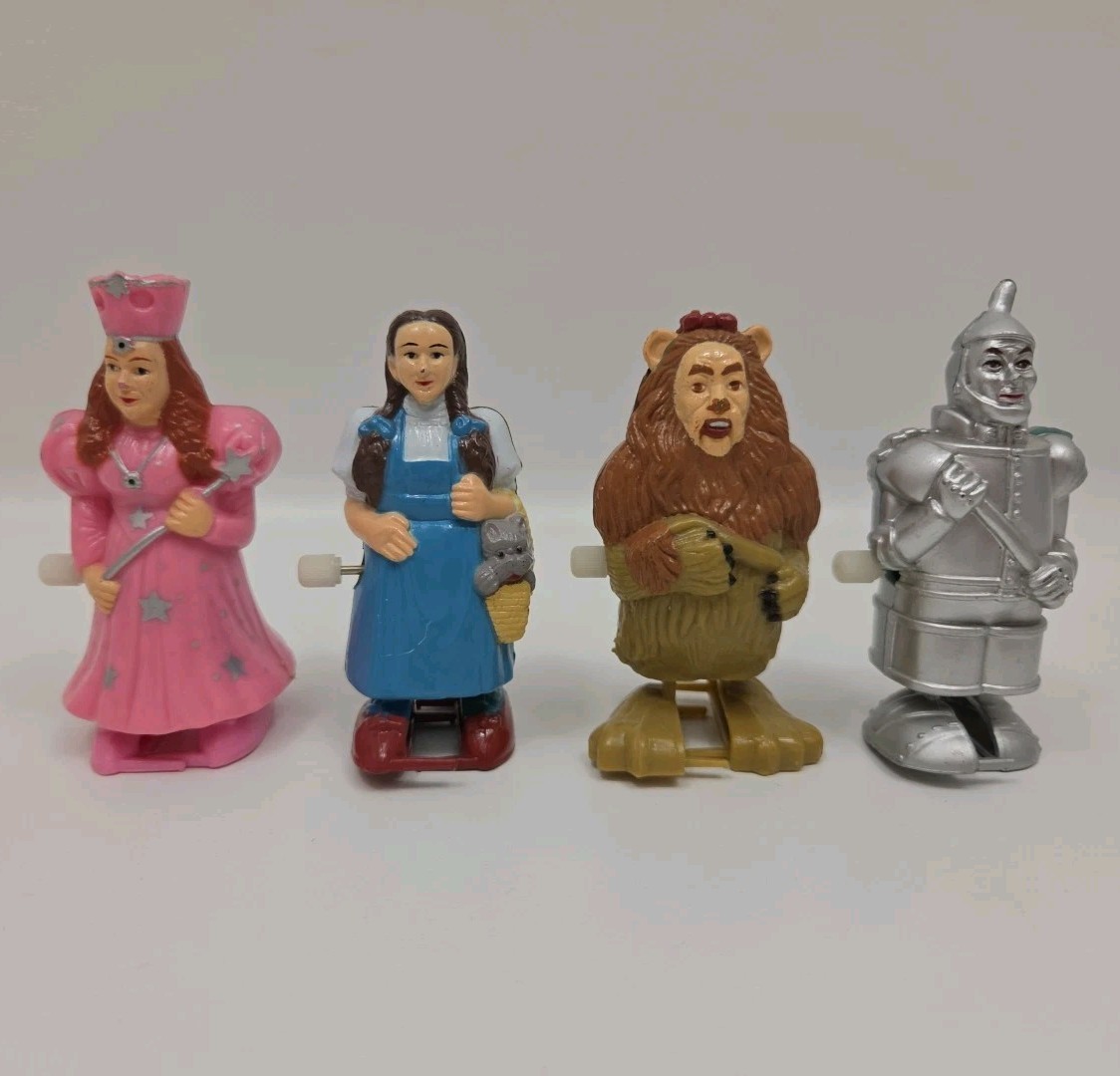 Vintage 1988 Set Of 4 MGM Turner Wind Up Walkers Dorothy Tin Man Wizard Of Oz