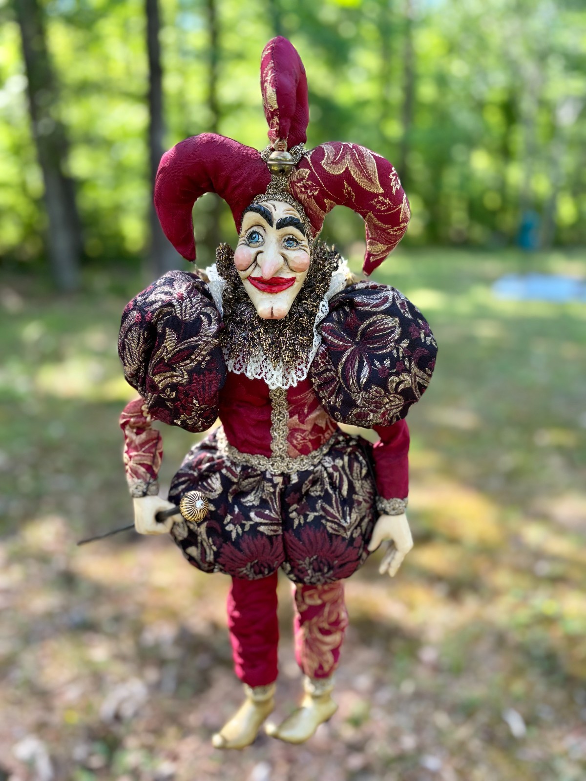 Italian Venetian Marionette Puppet-Vintage Doll-Handmade Court Jester Puppet