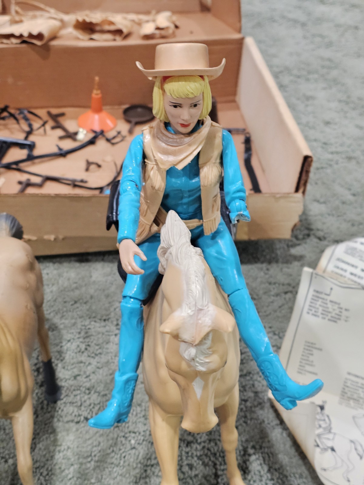 Vintage 1960s Jane West And Flame Best Of The West With Accessories 2 Horses
