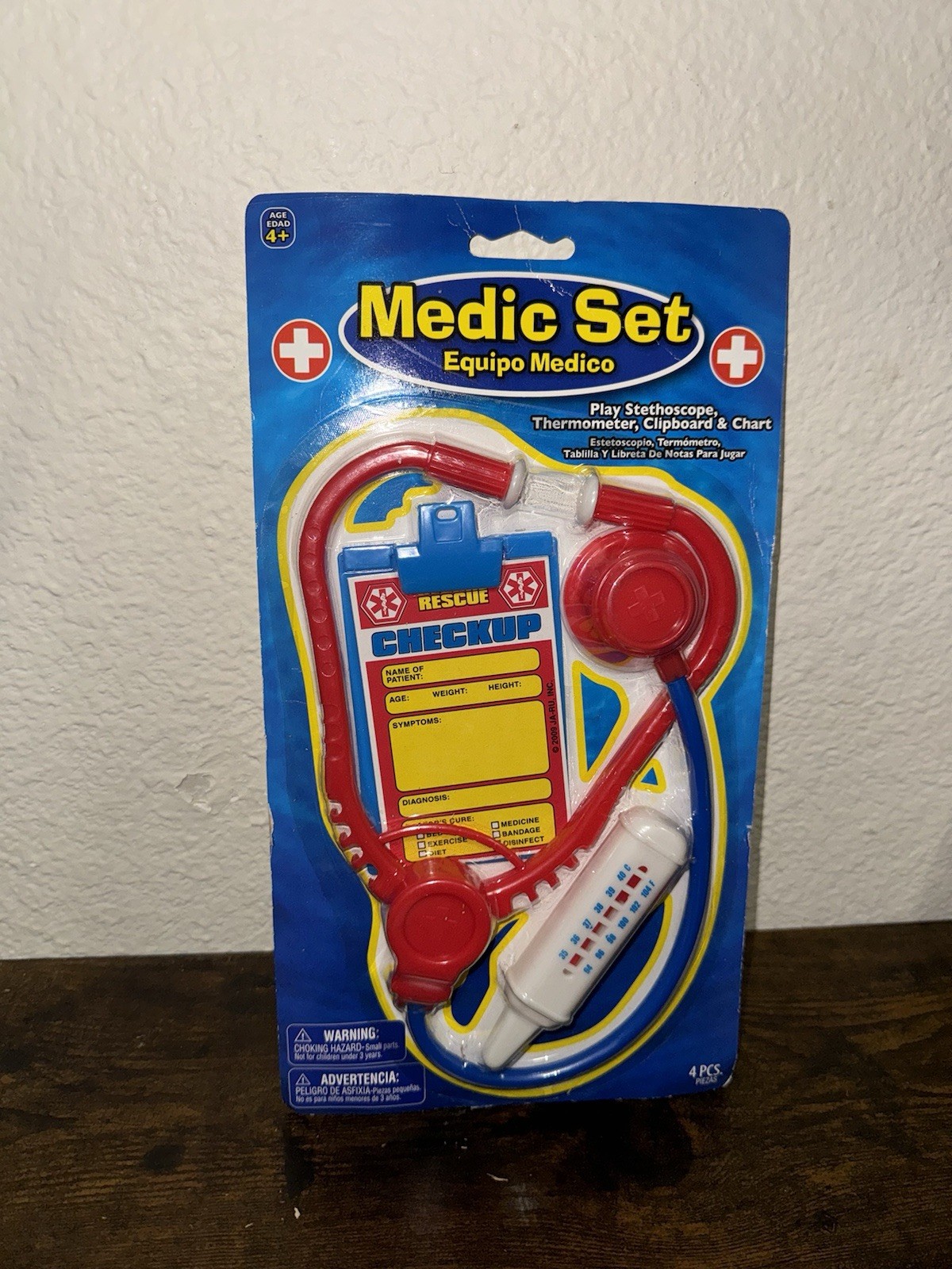 Vintage Ja-Ru 4 Piece Toy Medic Play Set Never Opened New In Package