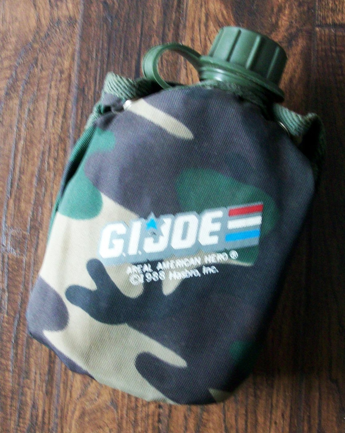 VINTAGE 1988 GI JOE AREAL AMERICAN HERO TOY CANTEEN WATER BOTTLE & CAMO COVER