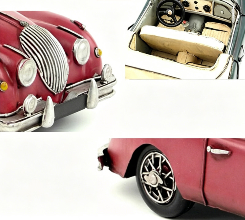 32CM Handmade Antique 1595 XK150 Roadster Sports Car Tin Metal Reproduction