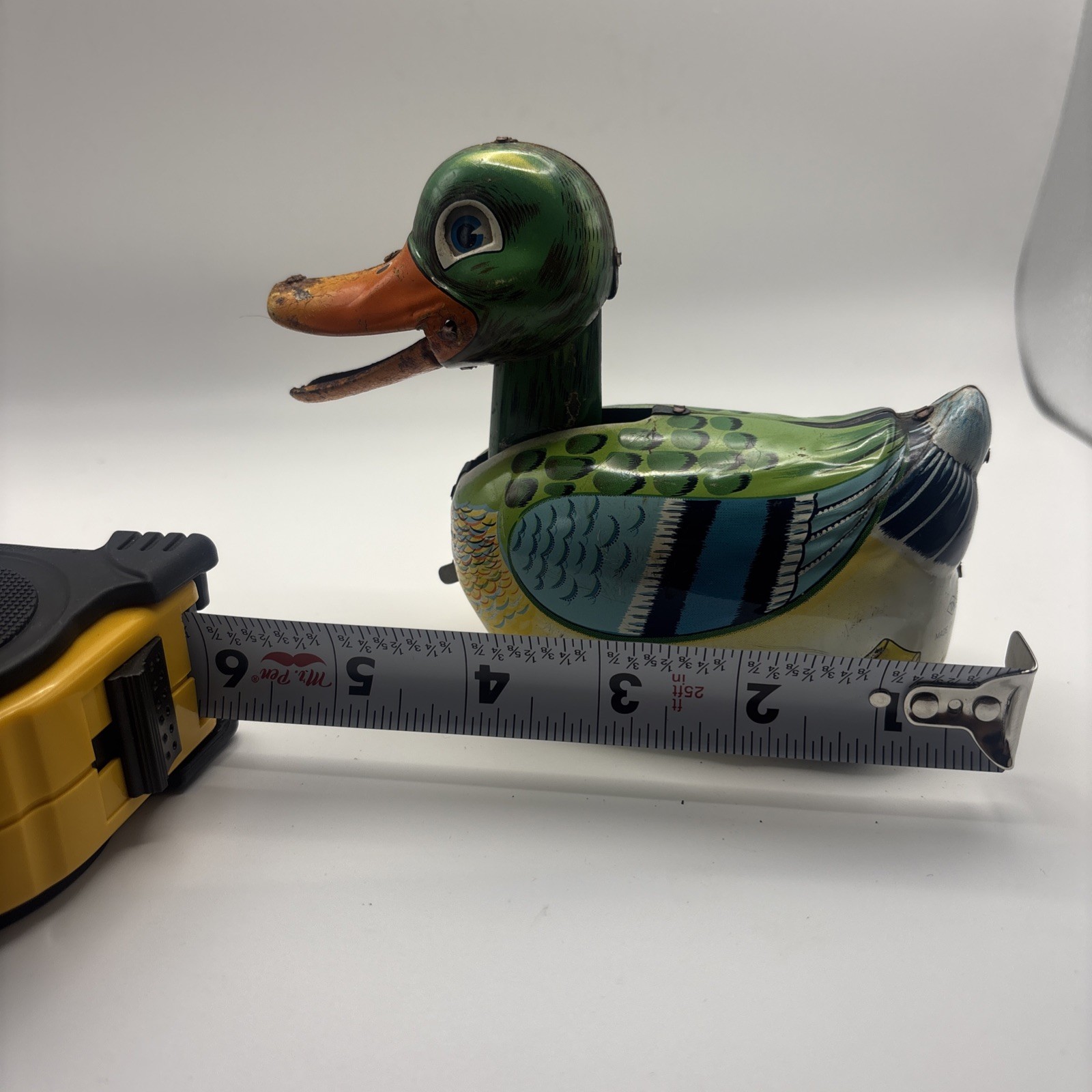 Vintage Daiya Friction Powered Metal Duck Push Toy GREAT Colors Please Read