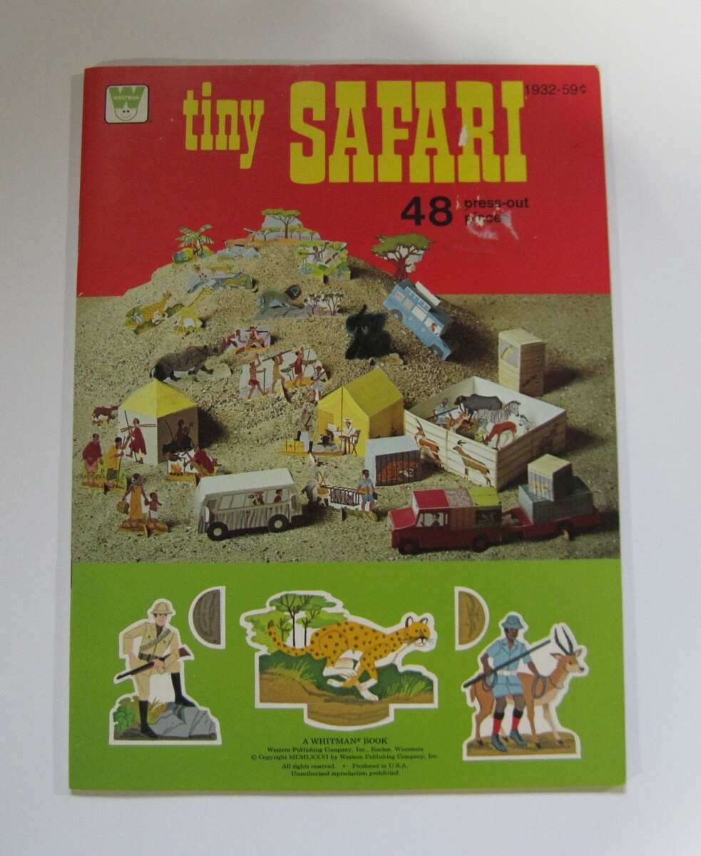 1976 Whitman Tiny Safari 48 Press Out Pieces Activity Book Complete Unpressed