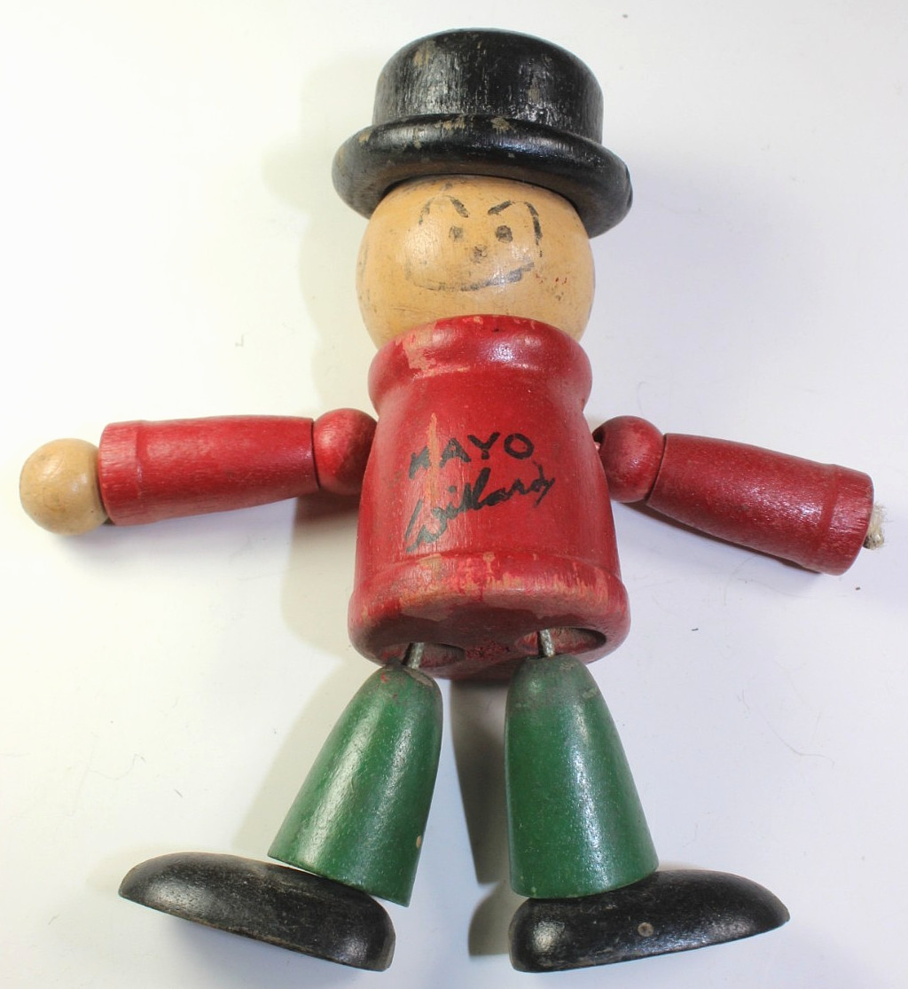 1930s Jaymar Toys Kayo Mullins, Moon’s Brother Wooden Articulated Figure 4”