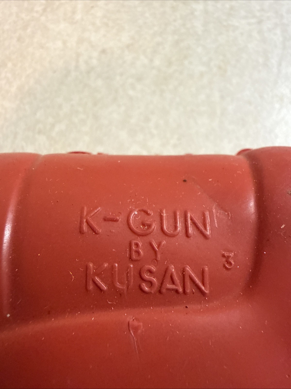 Vintage 1950’s K-Gun by Kusan Toy Red Rubber Ping Pong Ball Shooter