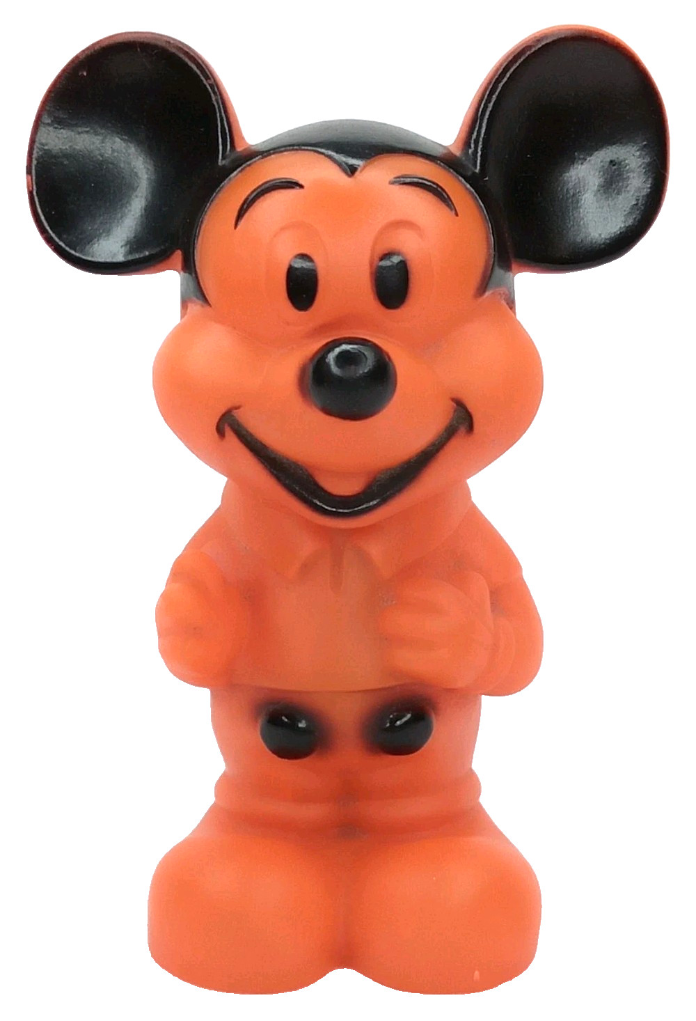 Vintage 1970s Horsman Dolls Orange & Black Rubber Mickey Mouse Doll Signed