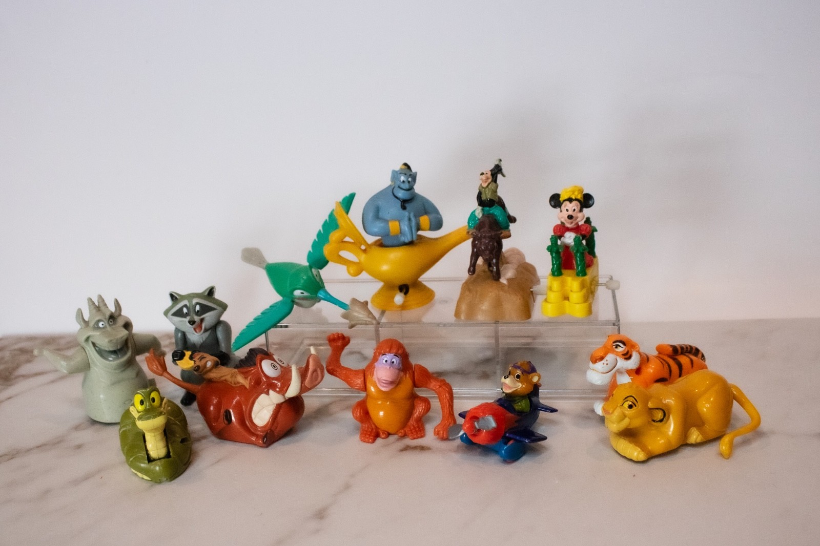 Vintage Disney Wind Up Toy Lot Lion King Aladdin Pocahontas Mickey Genie Pumbaa