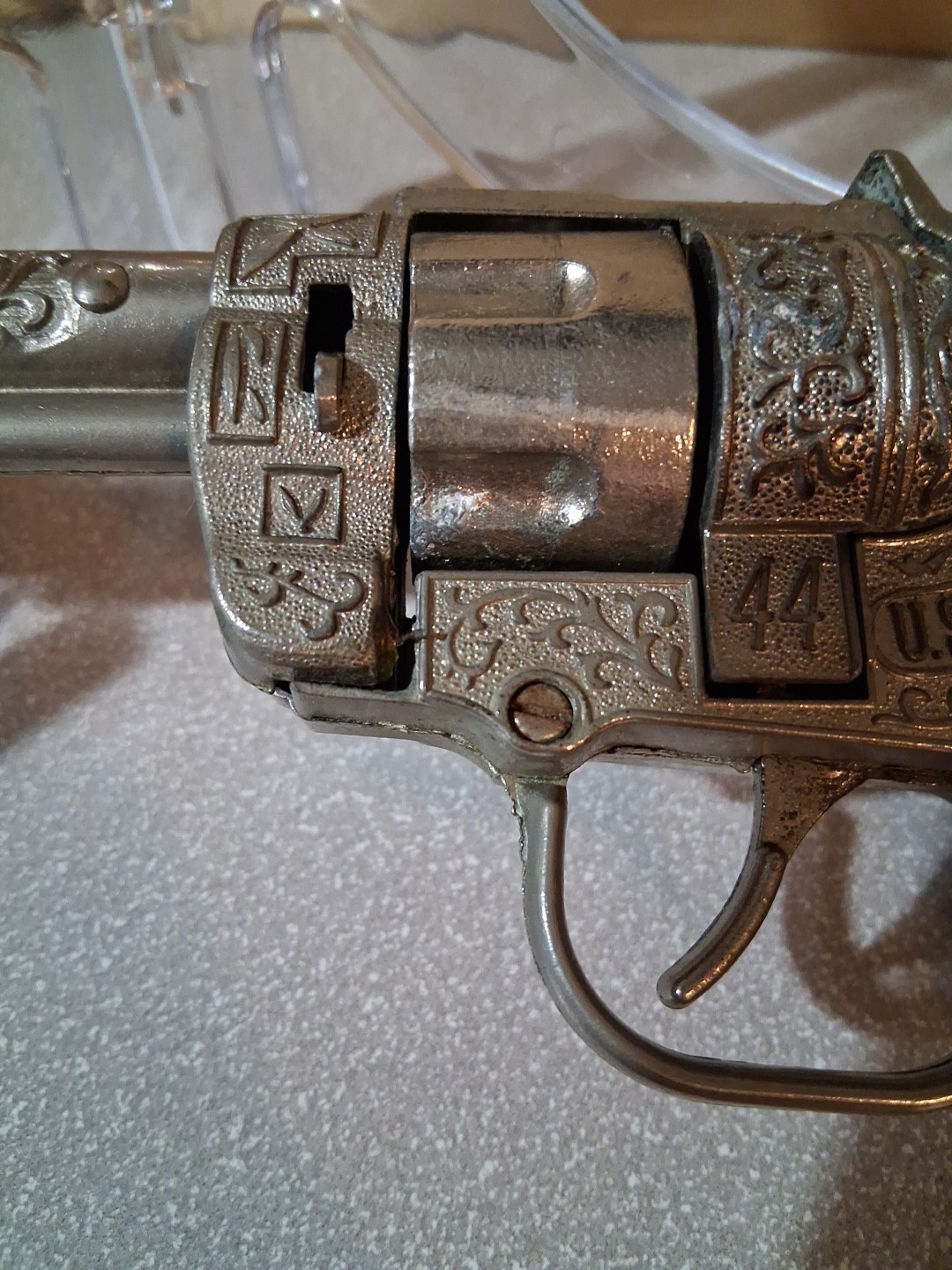 Vintage Halco 44 U.S. Marshals Cap Gun With The Bullet Cylinder RARE