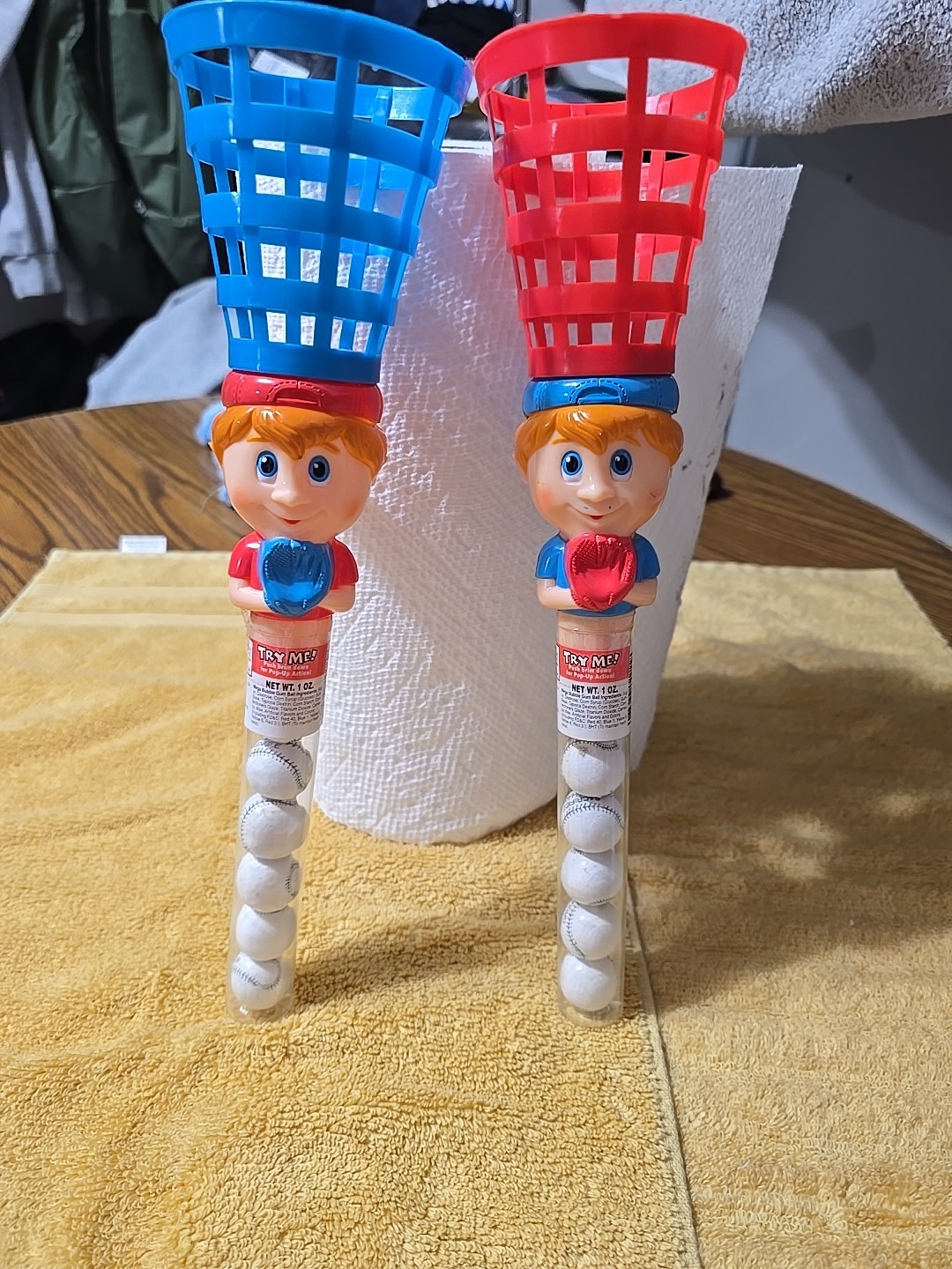 Vintage HILCO 13″ BASEBALL THEME CANDY CATCHER! Lot Of 2 Sealed! Rare Toy Find!