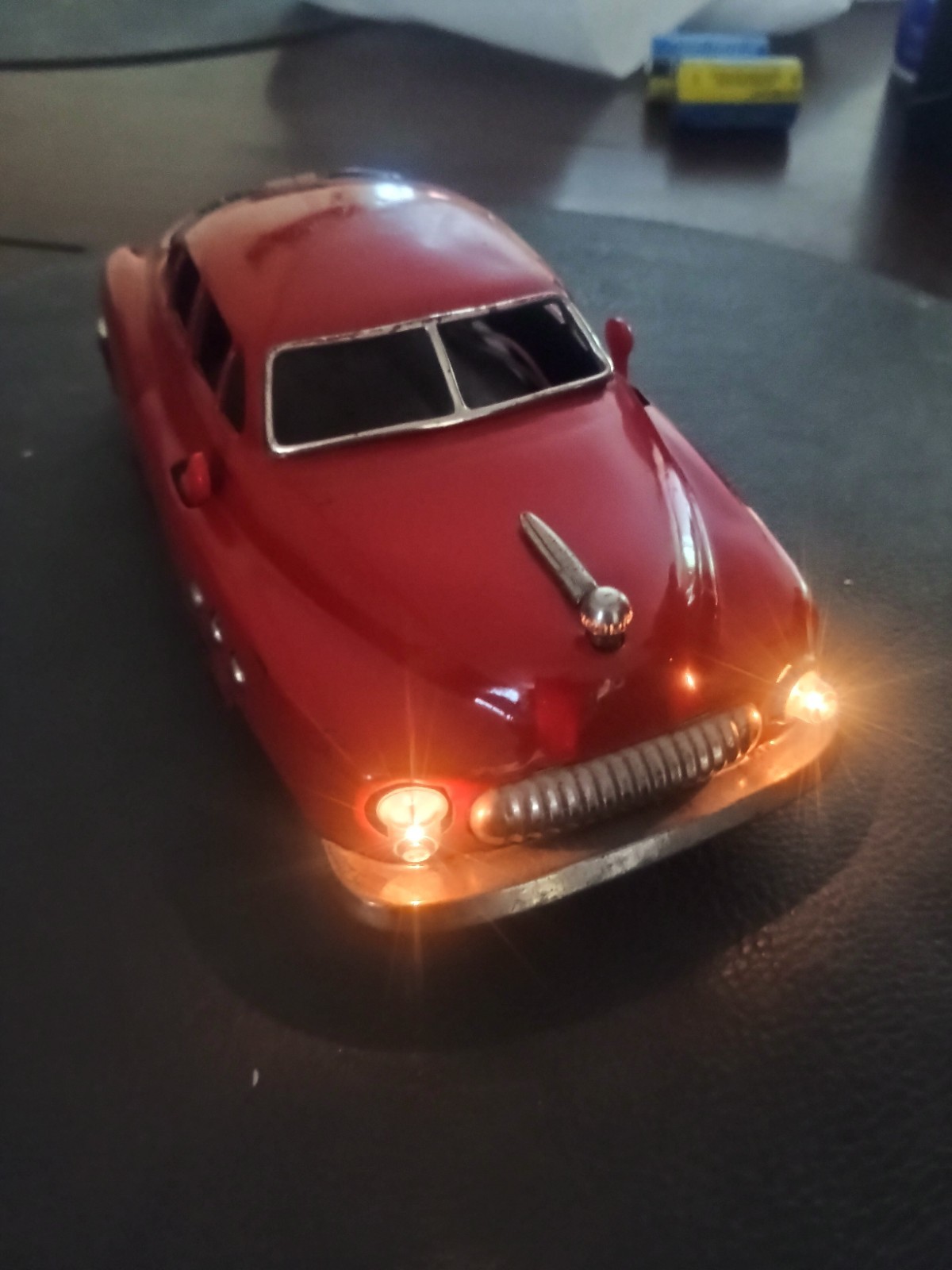 1950s Red Electromobile Pressed Steel Tin Plate Toy Car Japan. Tested! Works!