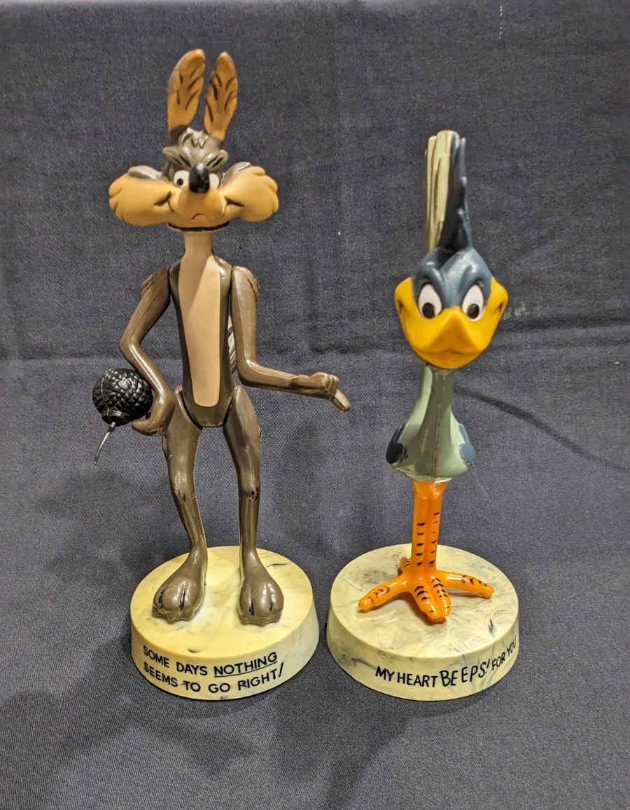 1971 Vintage R. Dakin Roadrunner & Wile E. Coyote Warner Bros Figures- Complete!