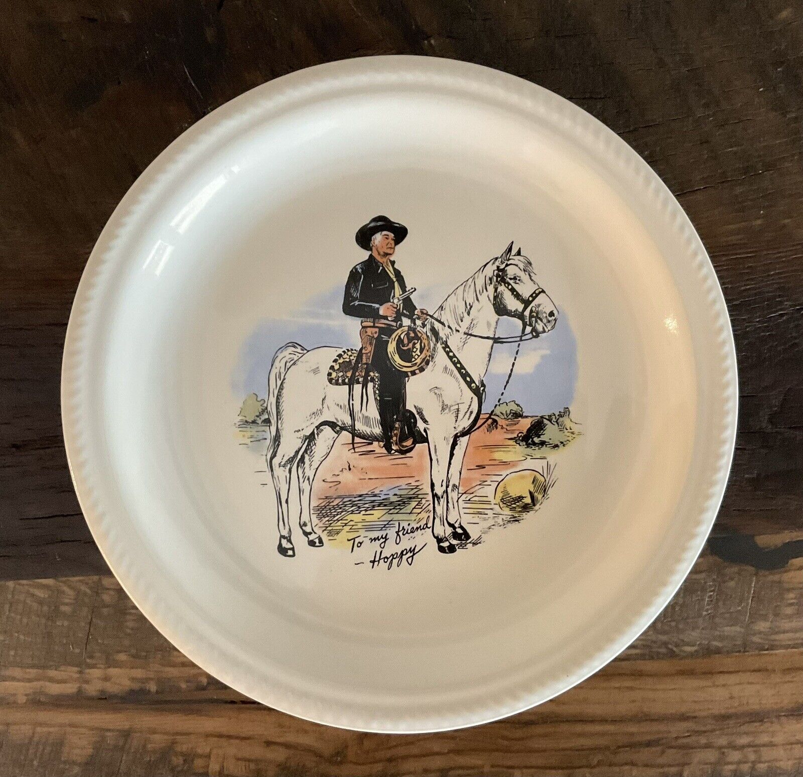 Vintage HOPALONG CASSIDY Chuck Wagon Set w/ Box 3pcs WS GEORGE Plate Bowl Cup