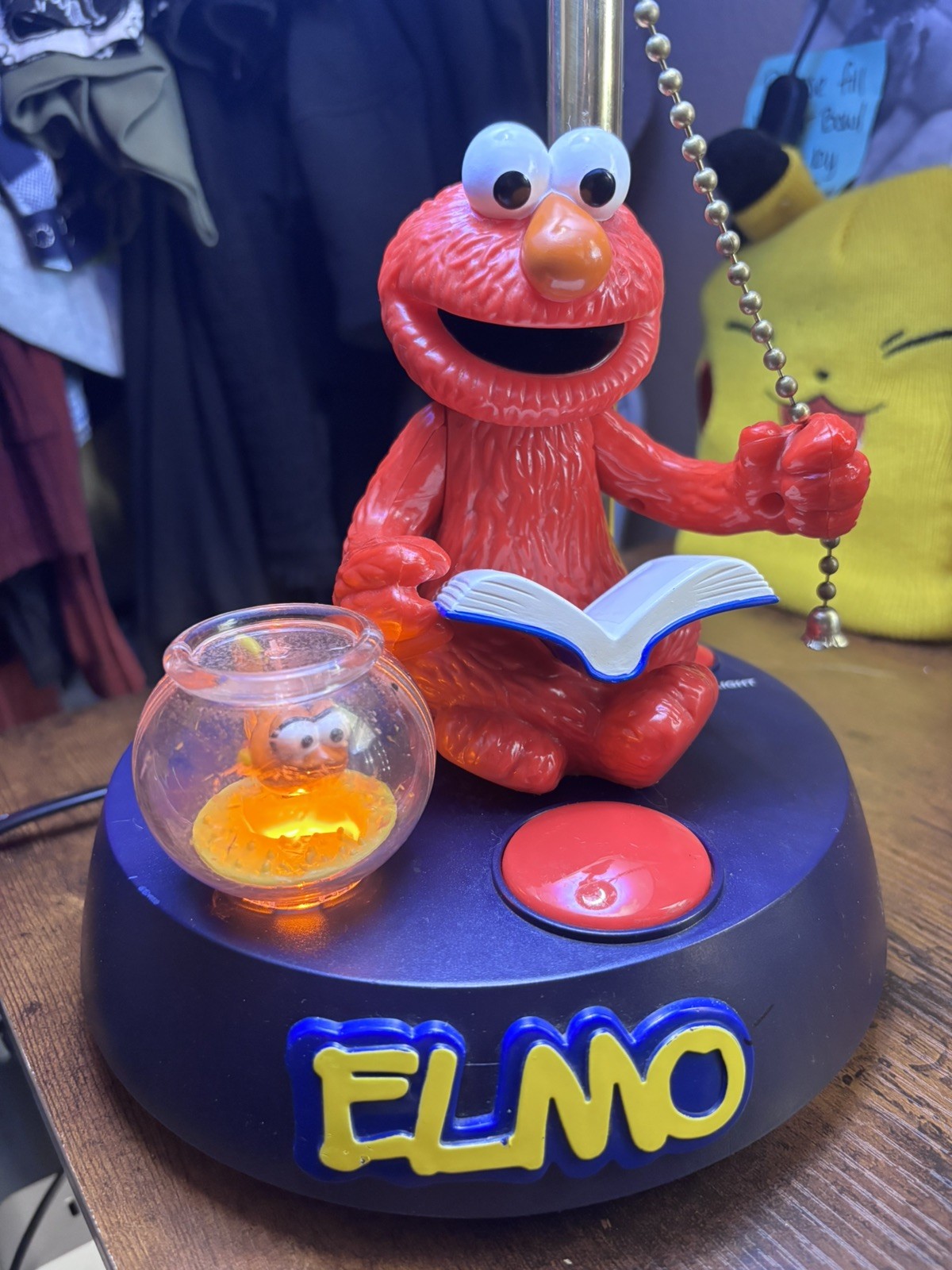 Elmo Animated Talking Lamp Sesame Street Nursery Light w/ Night Light 2002 WORKS