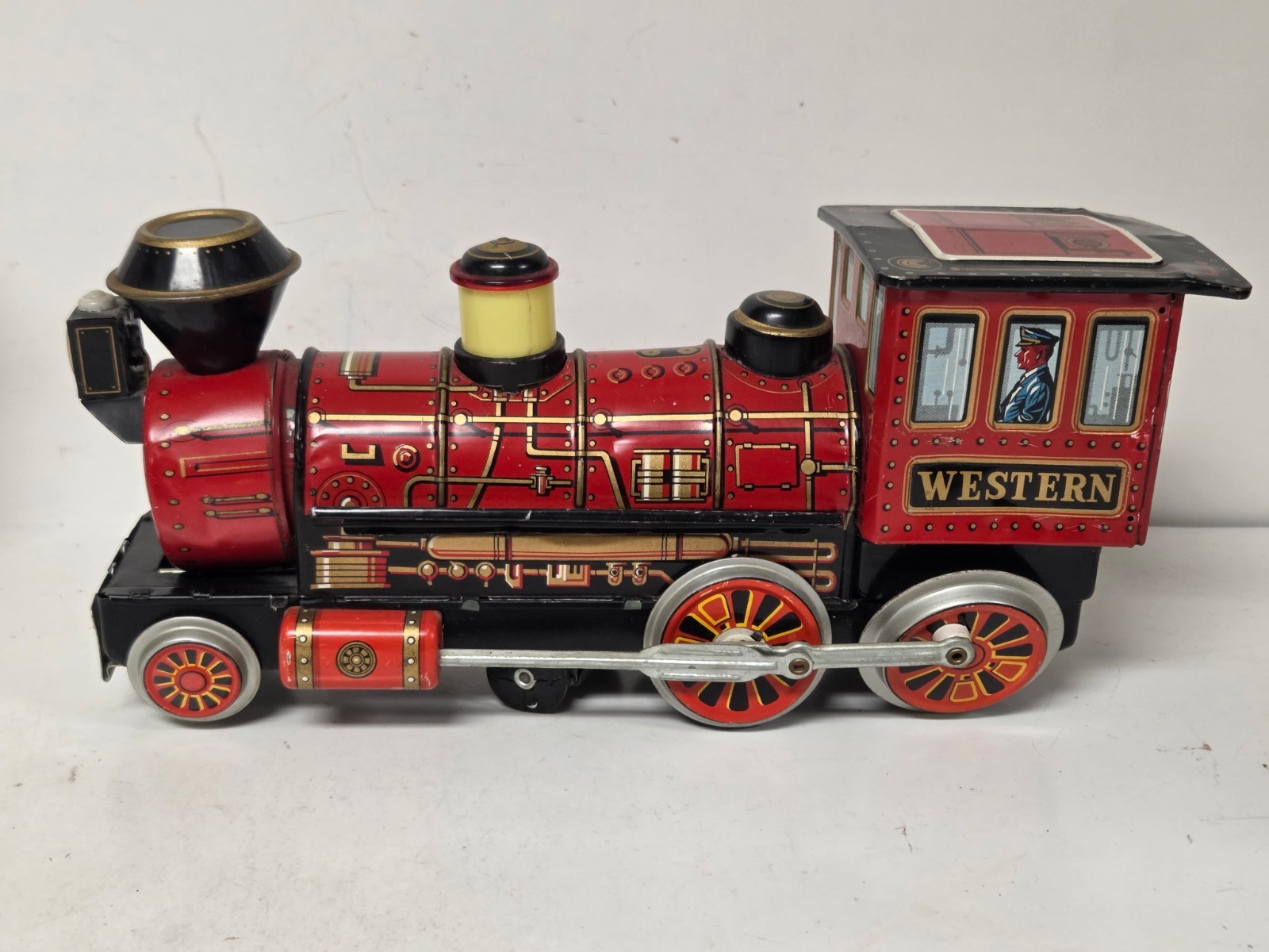 Vintage Modern Toys Tin Litho Western Locomotive Toy Train