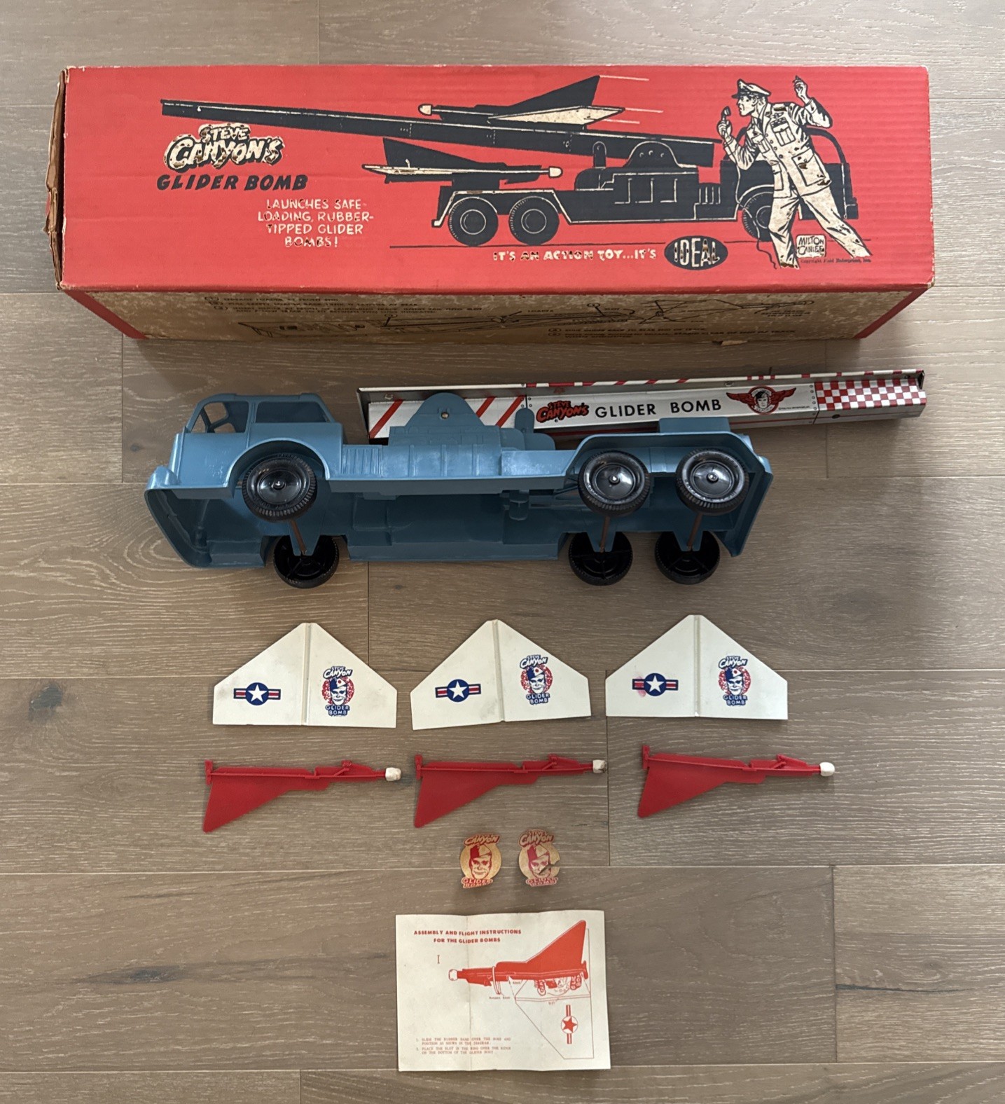RARE Steve Canyons Glider Bomb Launcher Truck 1950s Ideal Toys Complete With Box