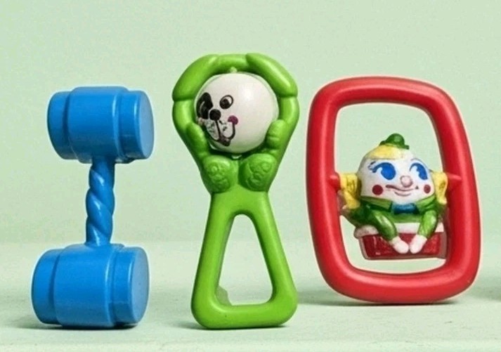Vintage Baby Toys Rattles Humpty Dumpty Dog Hammer Rattle Toys