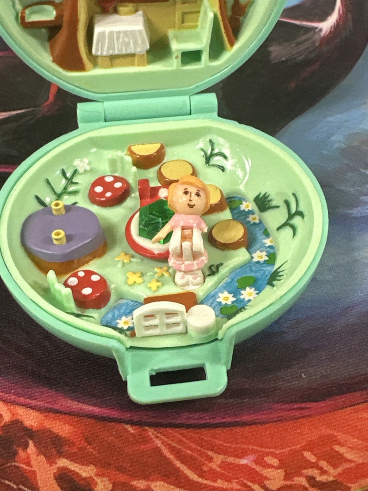 VINTAGE Bluebird Polly Pocket Emerald Jeweled Woodland Realm Forest Incomplete